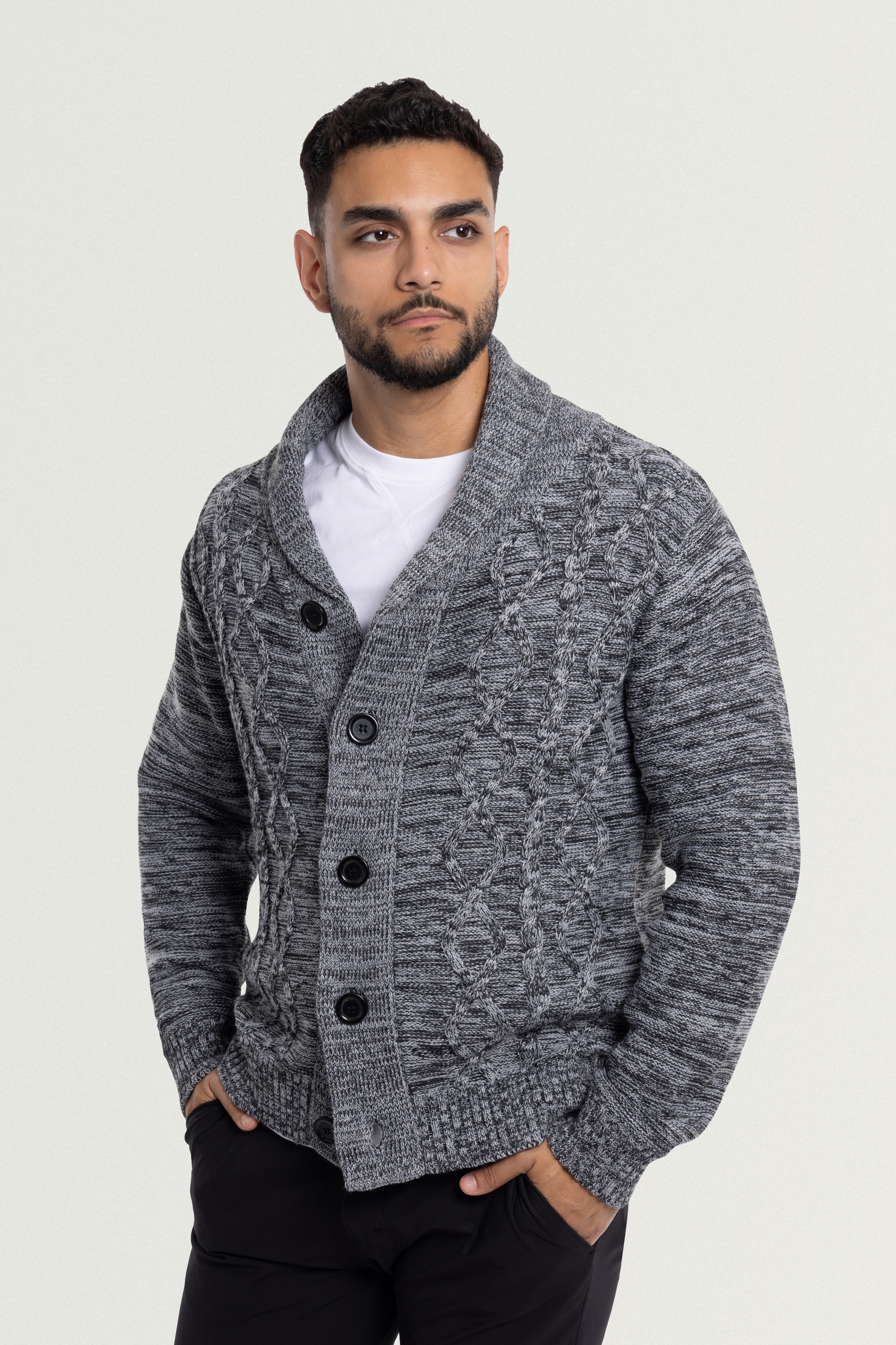 knitted cardigan  long male sweater  men's cardigan sweater with pockets  mr rogers bag
