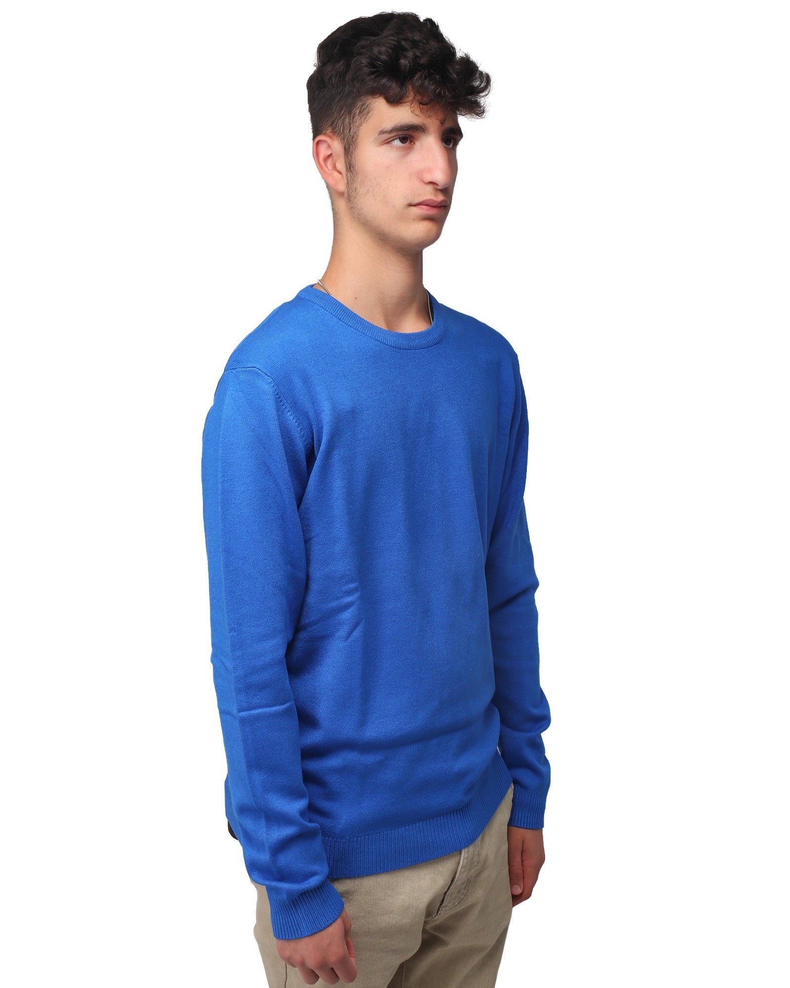 blue crewneck sweatshirt  blue sweater men  brown crewneck jumper for men knit sweater men