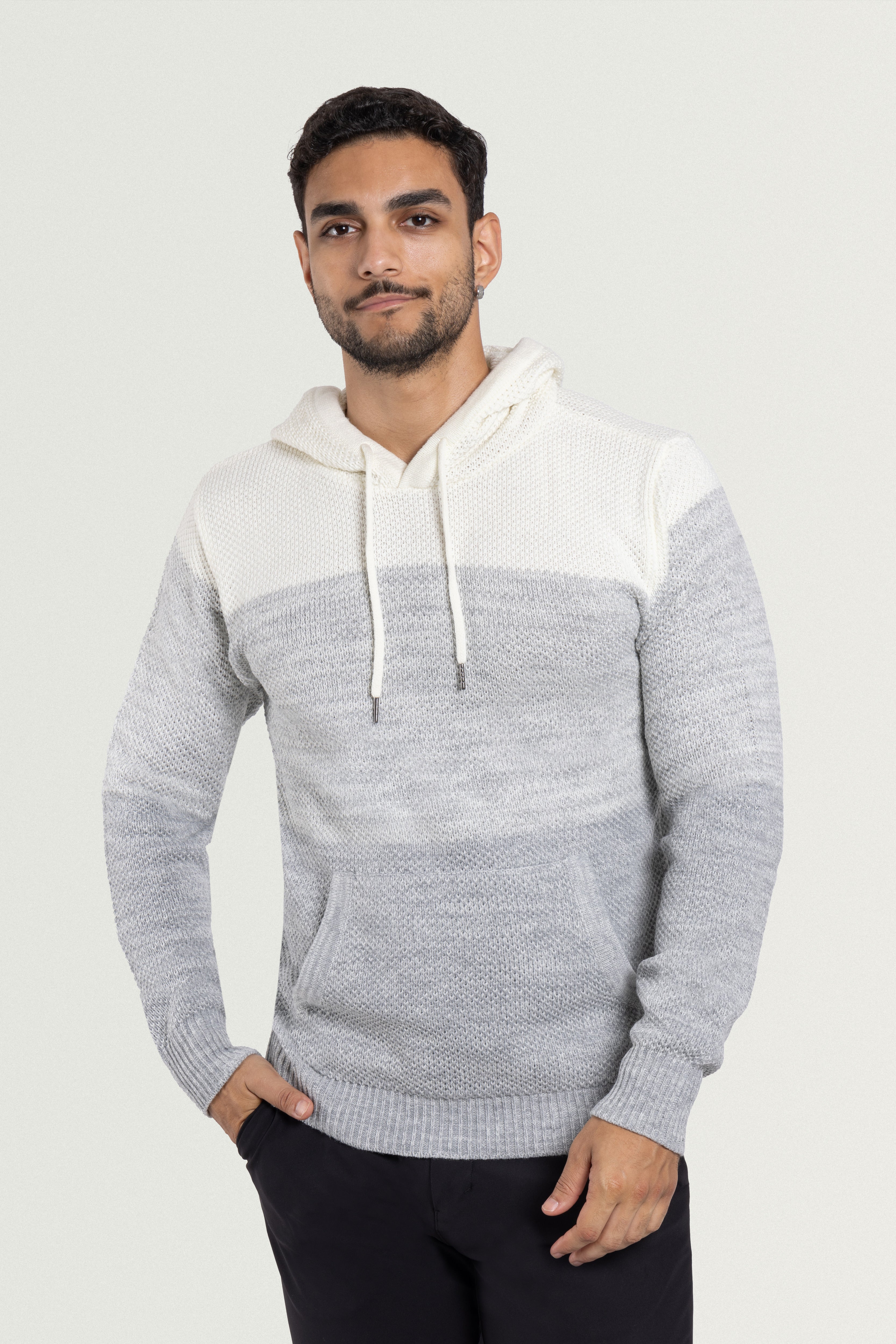 【COLOR iN ID】Ray Crack Cotton Jumper XRay Jeans Colorblock Knitted Pullover Hooded Sweater – X