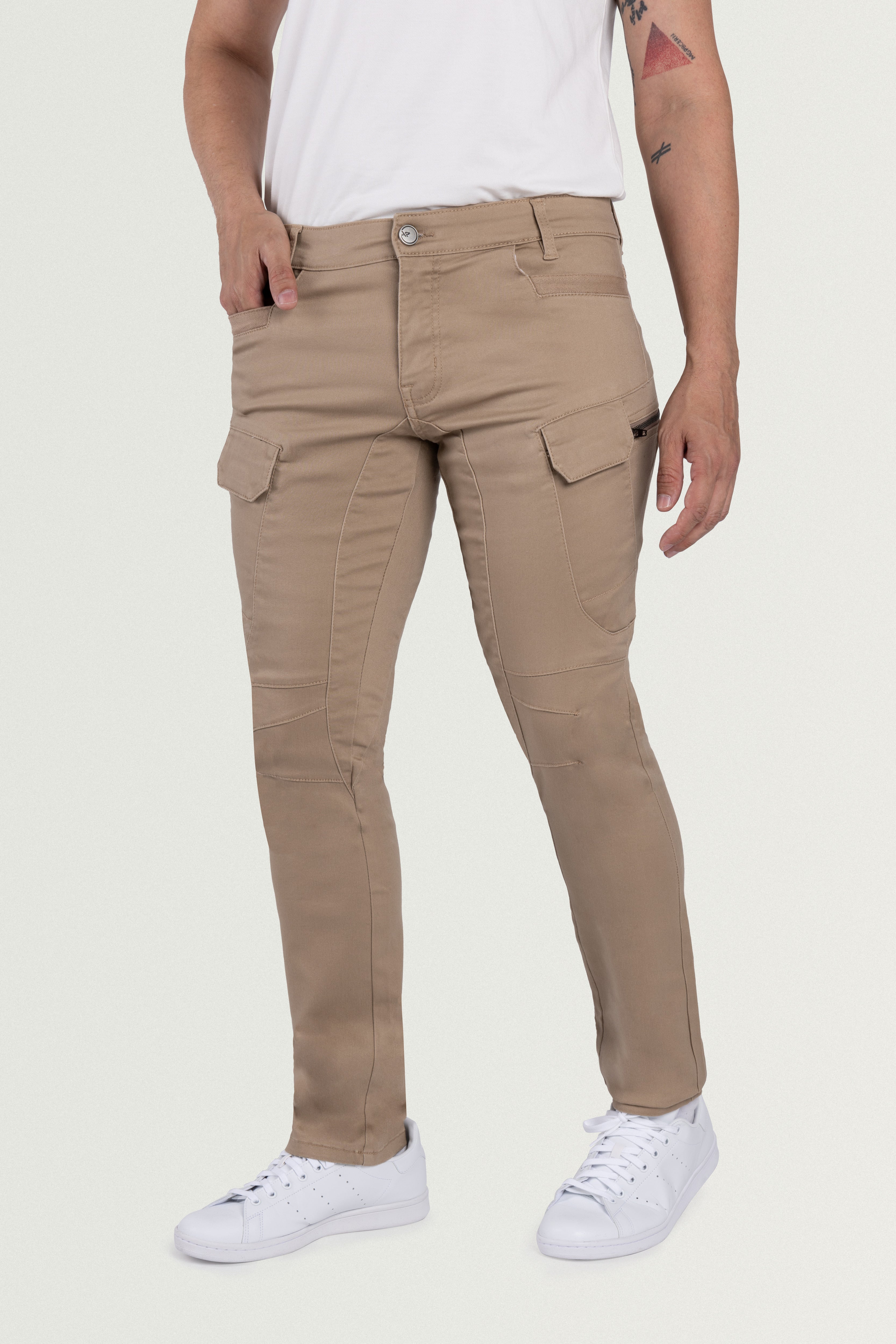 Fashion pantalon cargo slim fit hombre