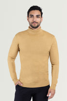  hunter green mens sweater  khaki turtleneck men  knitted pullover men  light blue sweater men
