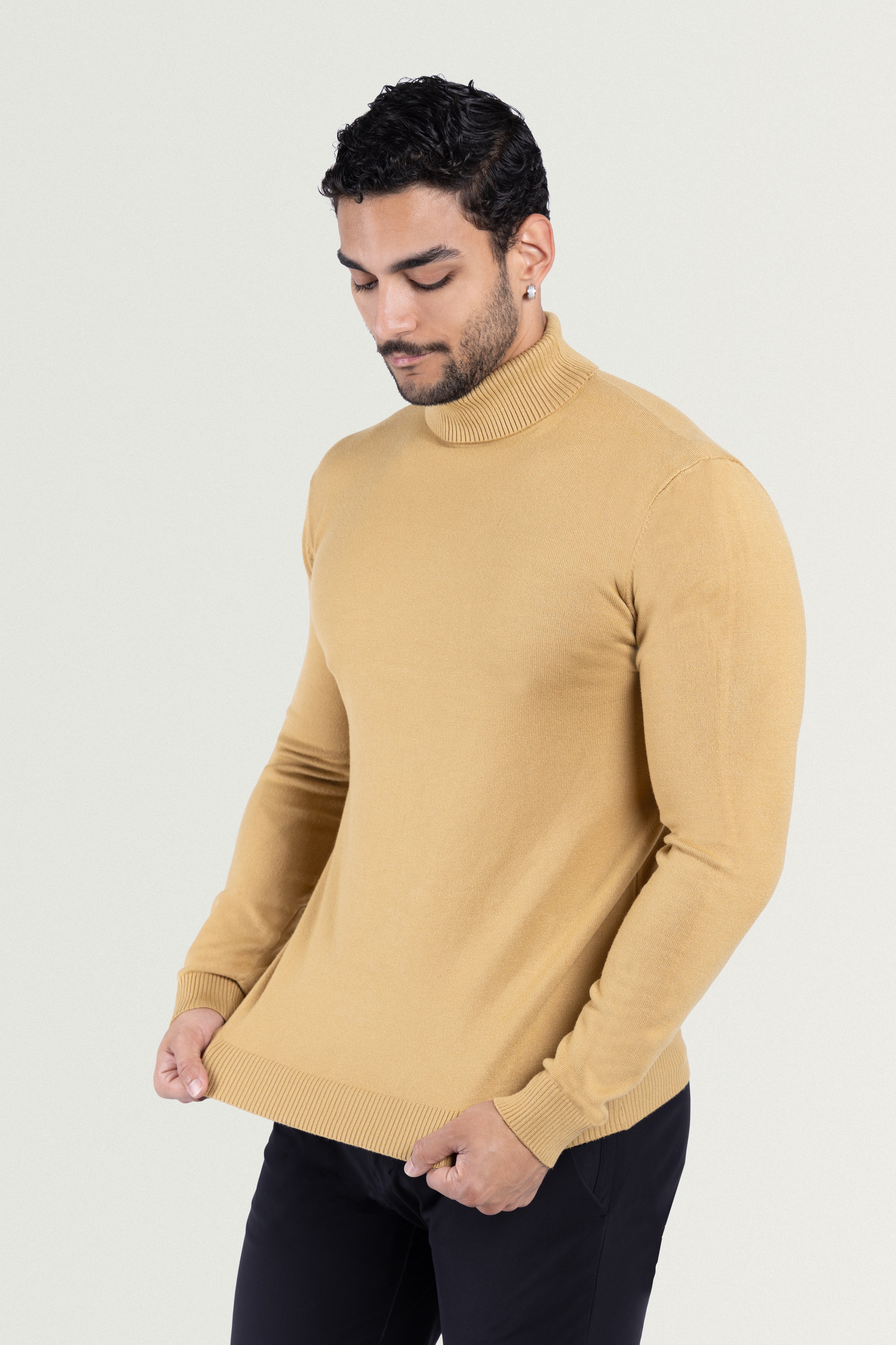 Cream turtleneck mens best sale