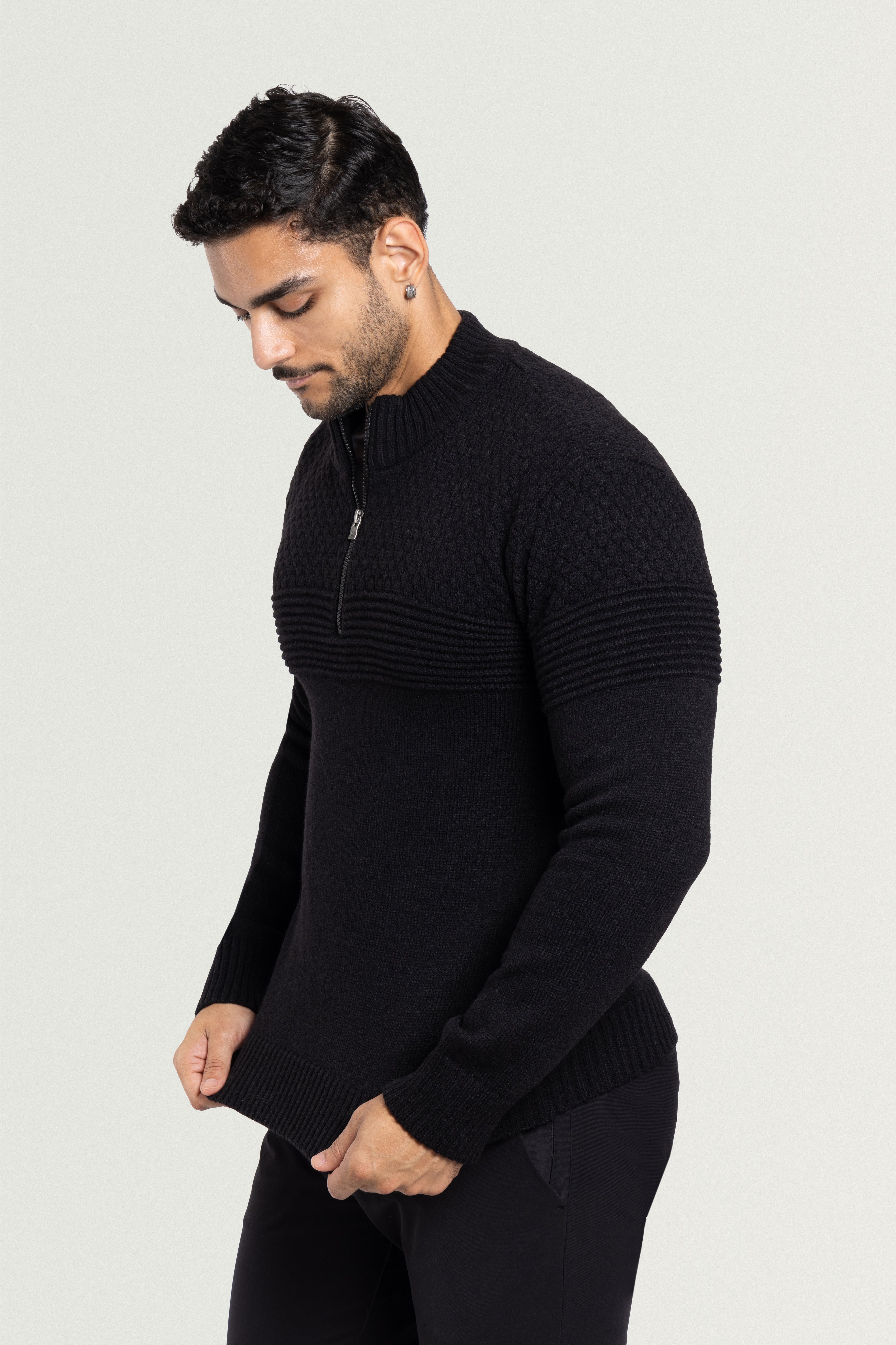  black quarter zip sweater men  black sweaters for men  comfort colors quarter zip  fleece men
