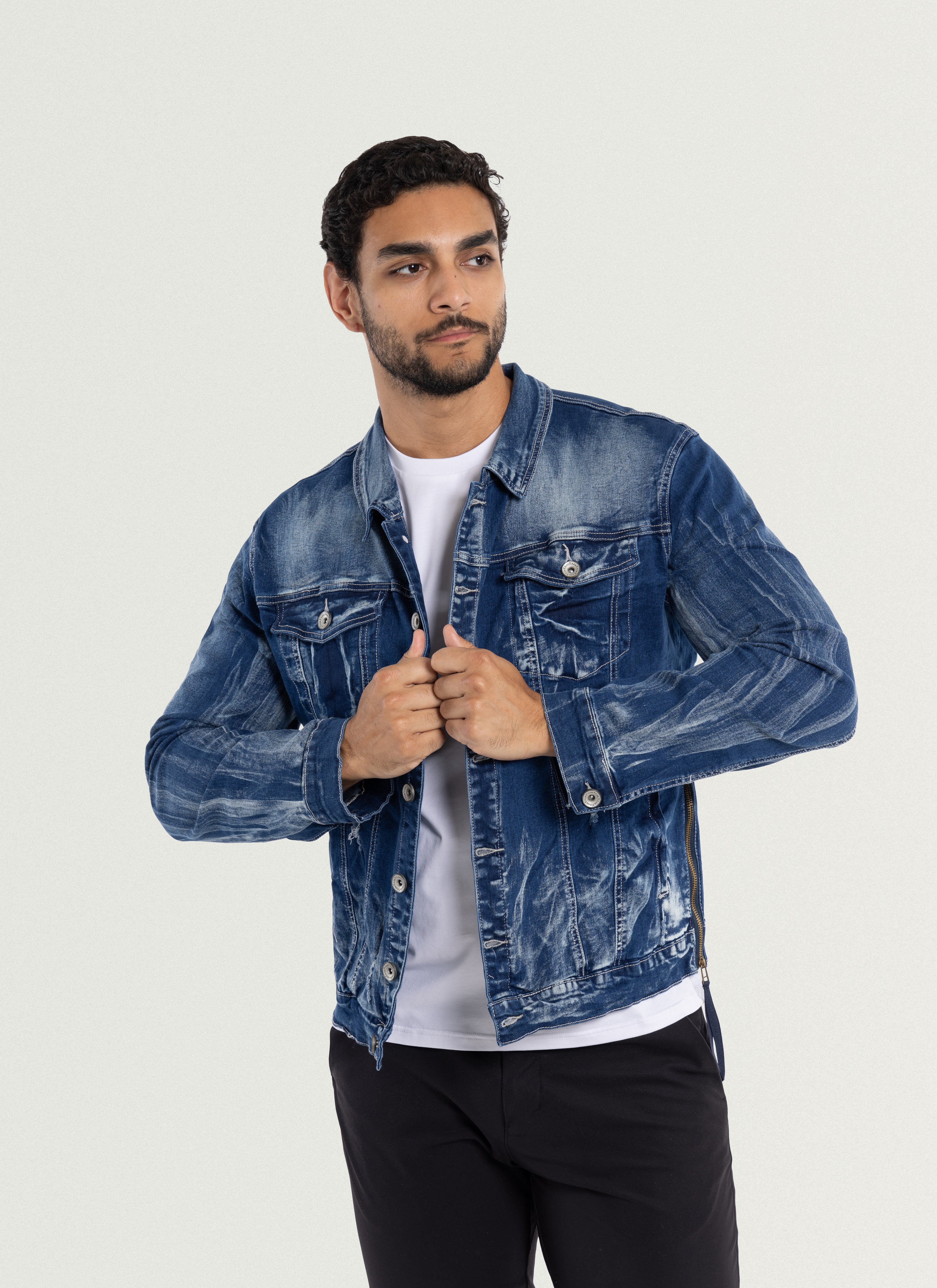 XRay Jeans Raw X Men's Denim Distressed Medium Rips Jacket