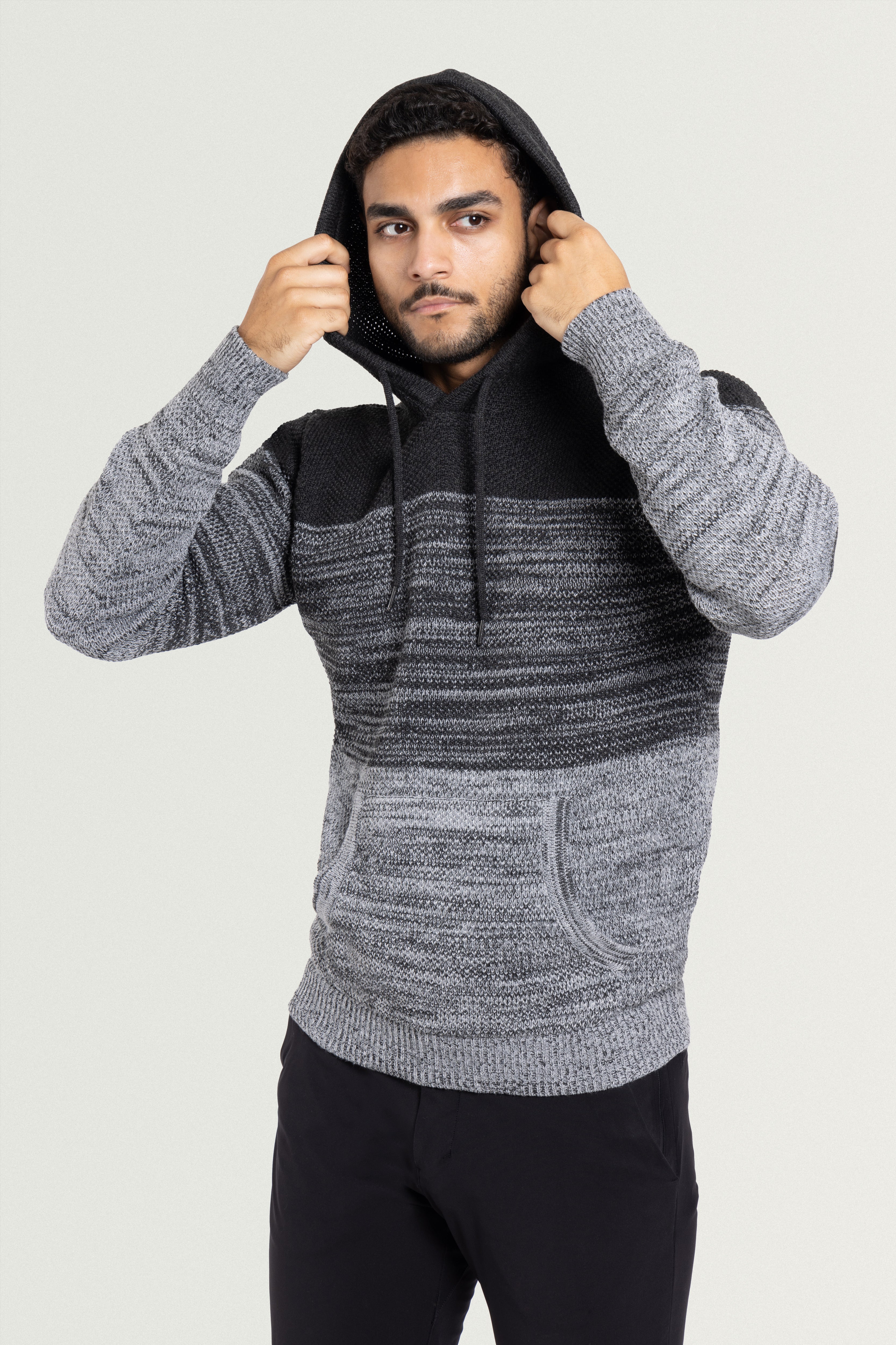  black and gray warm hoodie for men  black and grey hoodie  black and orange hoodie
