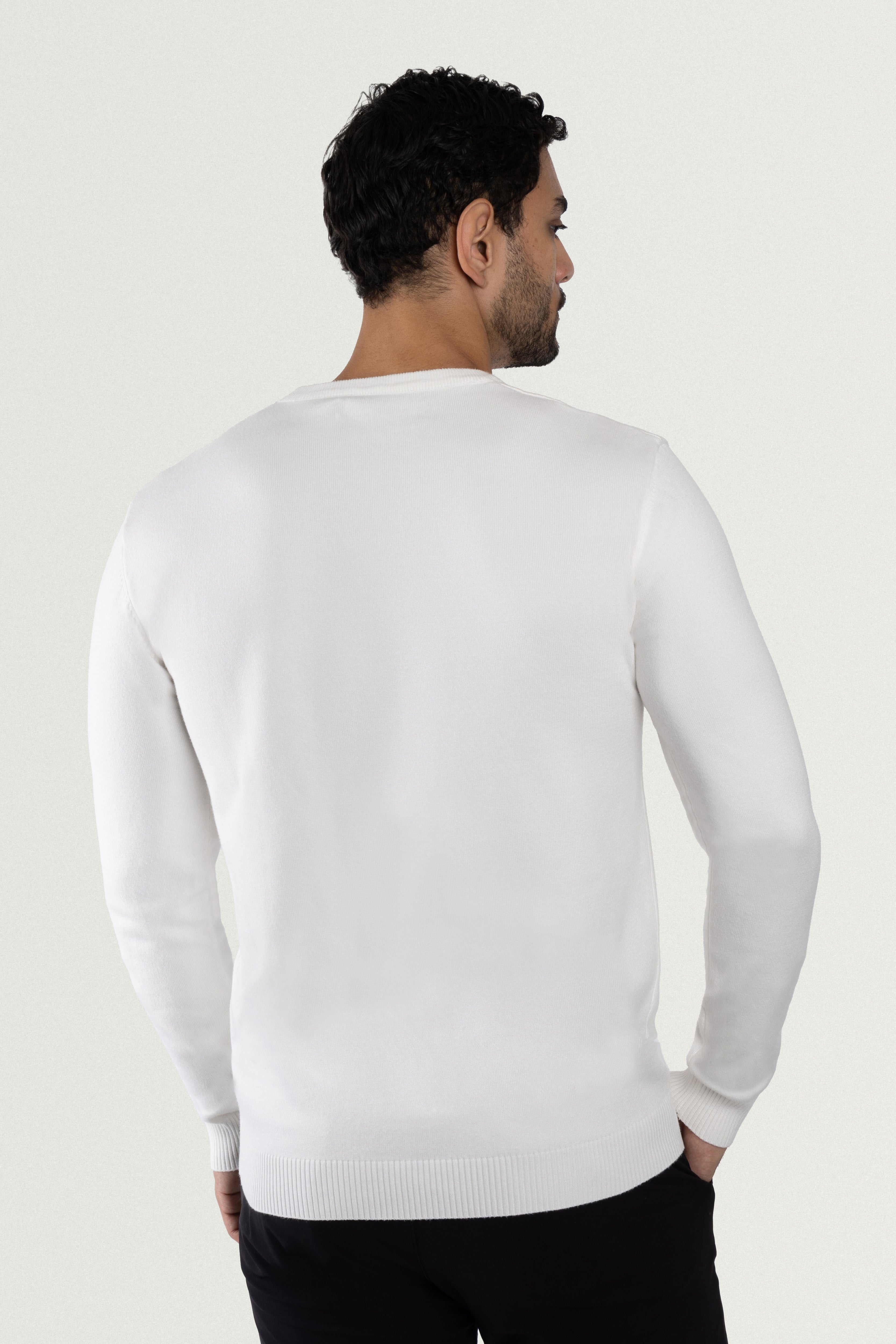 Crew neck sweater white best sale