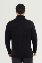  black mens turtleneck long sleeve  black outfit for men  black sweaters for men
