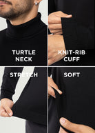  black mens turtleneck long sleeve  black outfit for men  black sweaters for men
