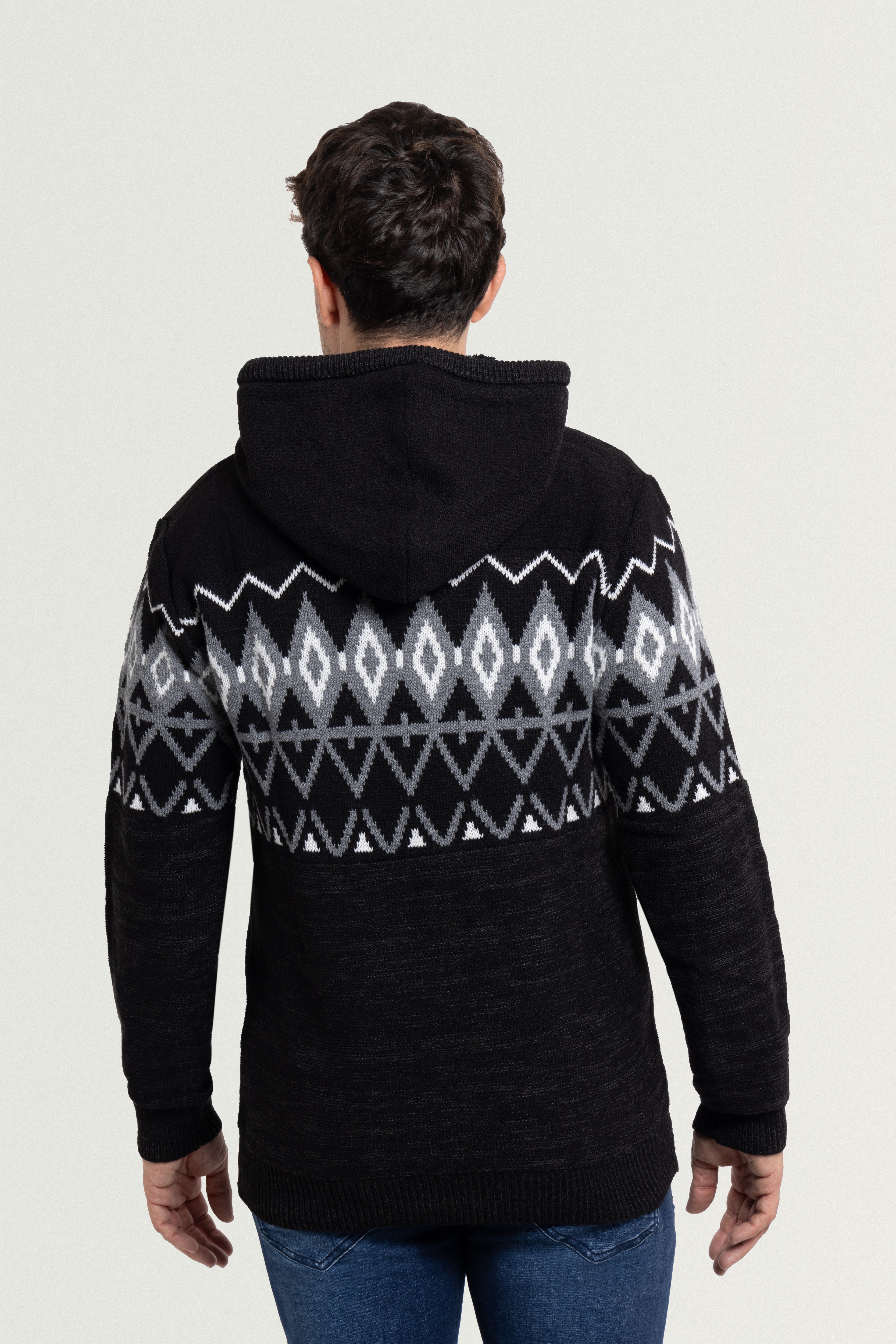 【COLOR iN ID】Ray Crack Cotton Jumper XRay Jeans Colorblock Knitted Pullover Hooded Sweater – X