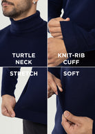  blue sweater men  blue turtleneck  blue turtleneck men  brown turtleneck men
