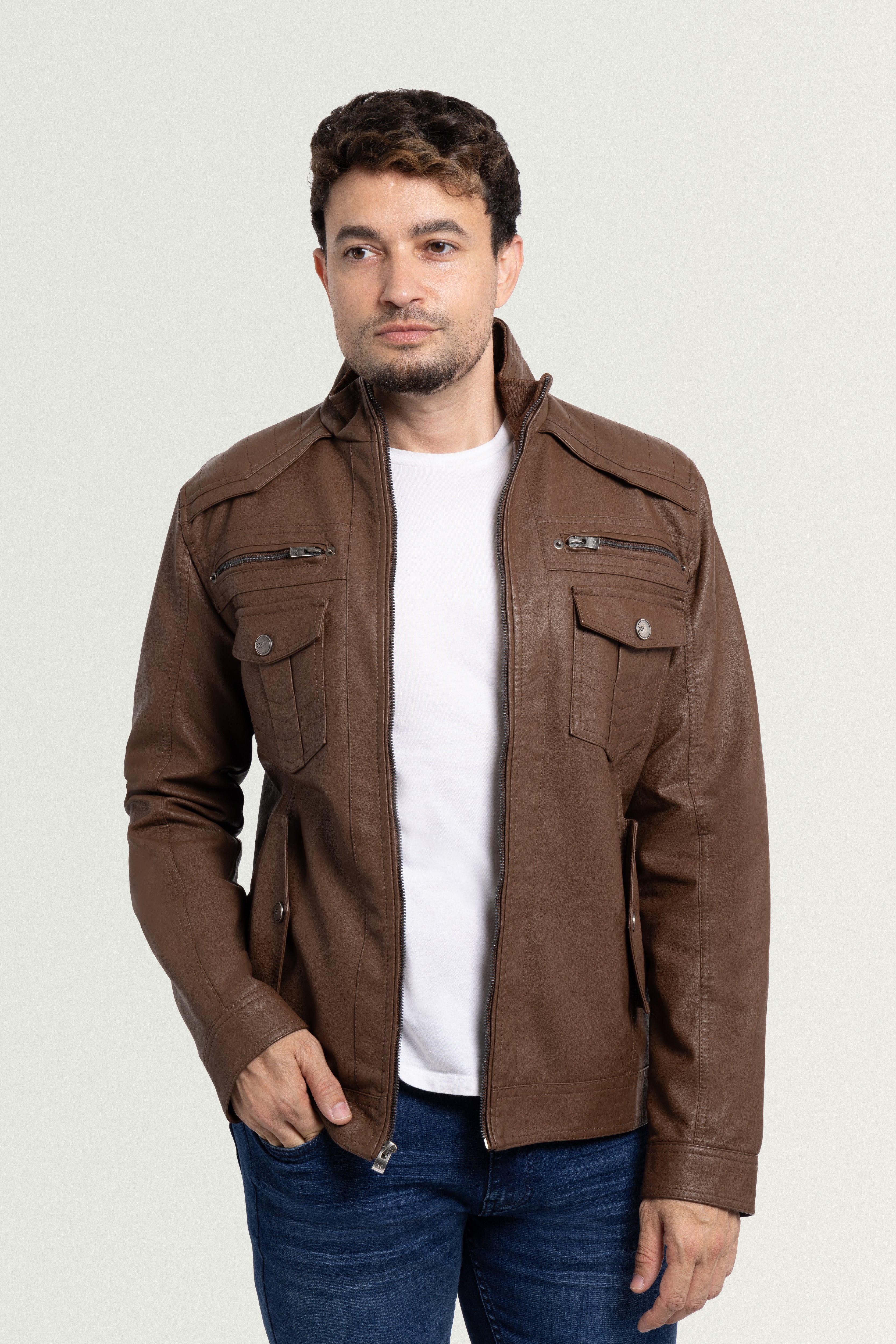 RATS CPOジャケット キムタク X RAY Men's Utility Motorcycle Leather Jacket With Faux