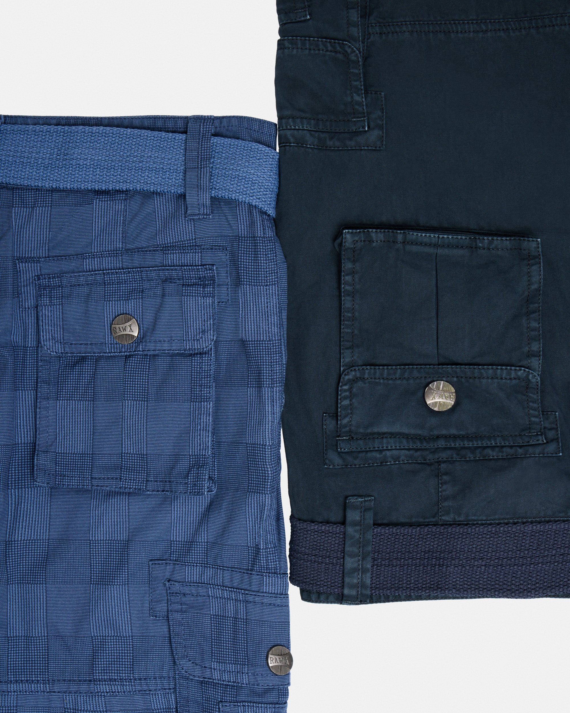 #2PSHB1100913/14 Boy's 2pcs Plaid Combo Belted Cargo Shorts-thumbmail-15