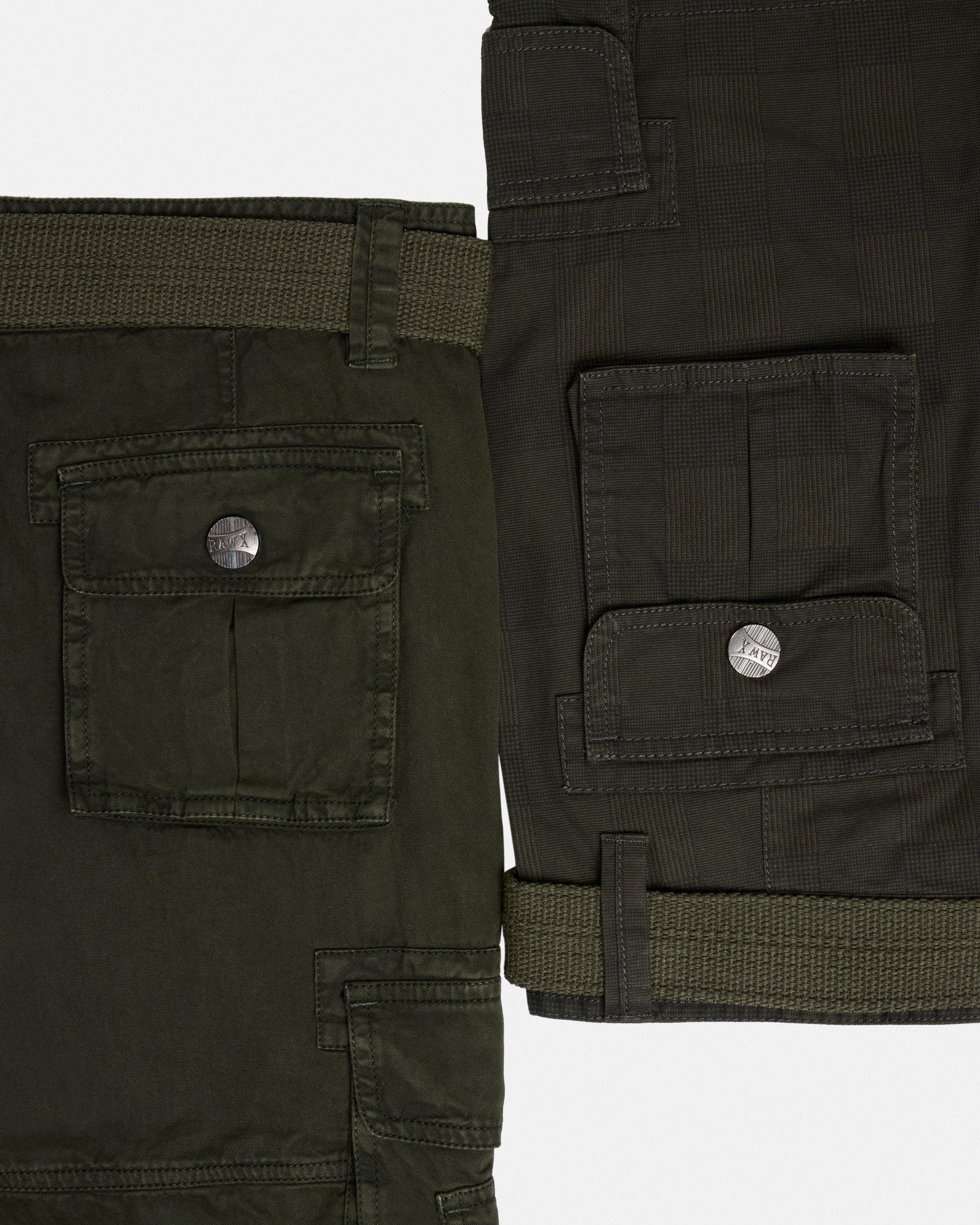 #2PSHB1100913/14 Boy's 2pcs Plaid Combo Belted Cargo Shorts-thumbmail-20