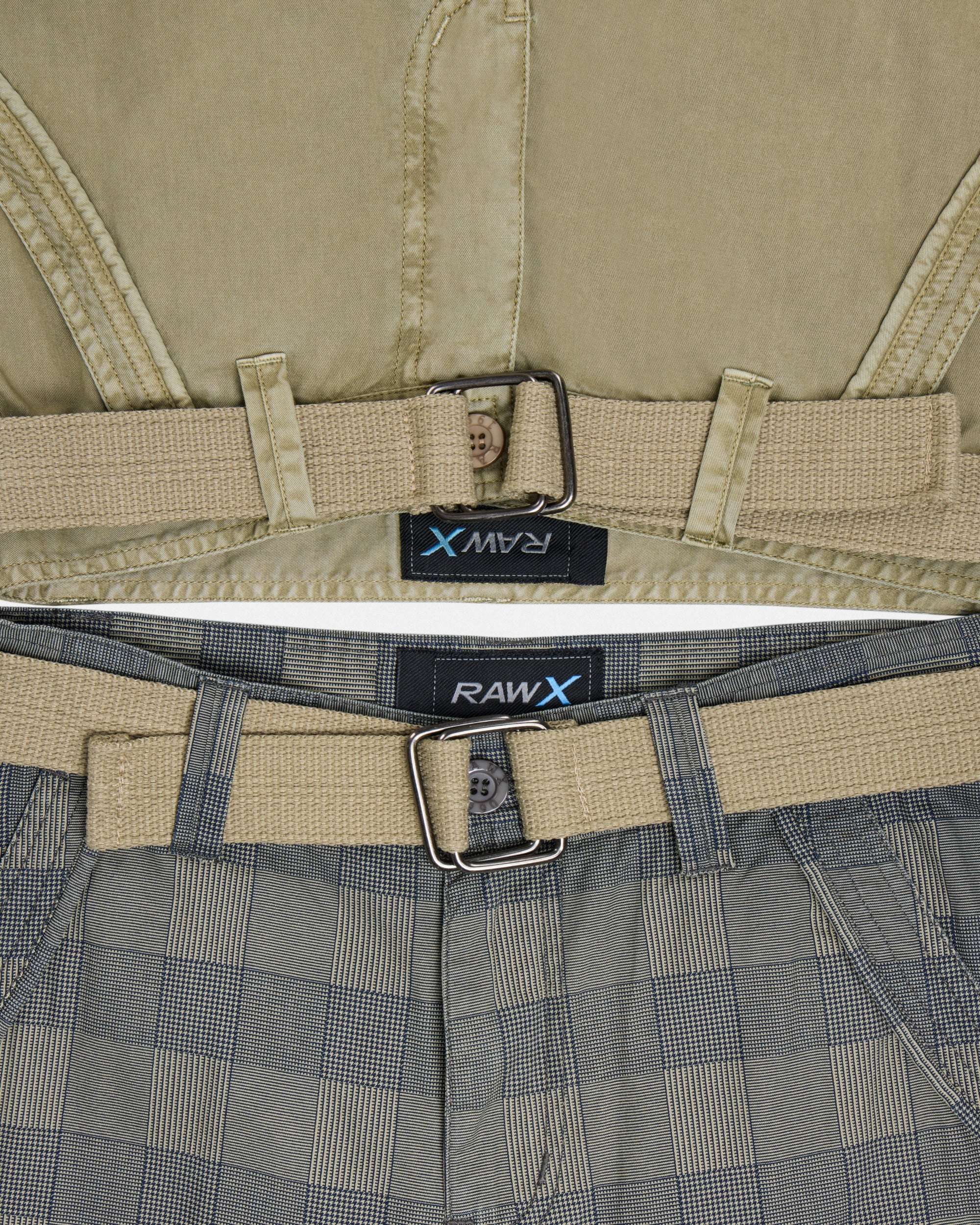 #2PSHB1100913/14 Boy's 2pcs Plaid Combo Belted Cargo Shorts-thumbmail-23