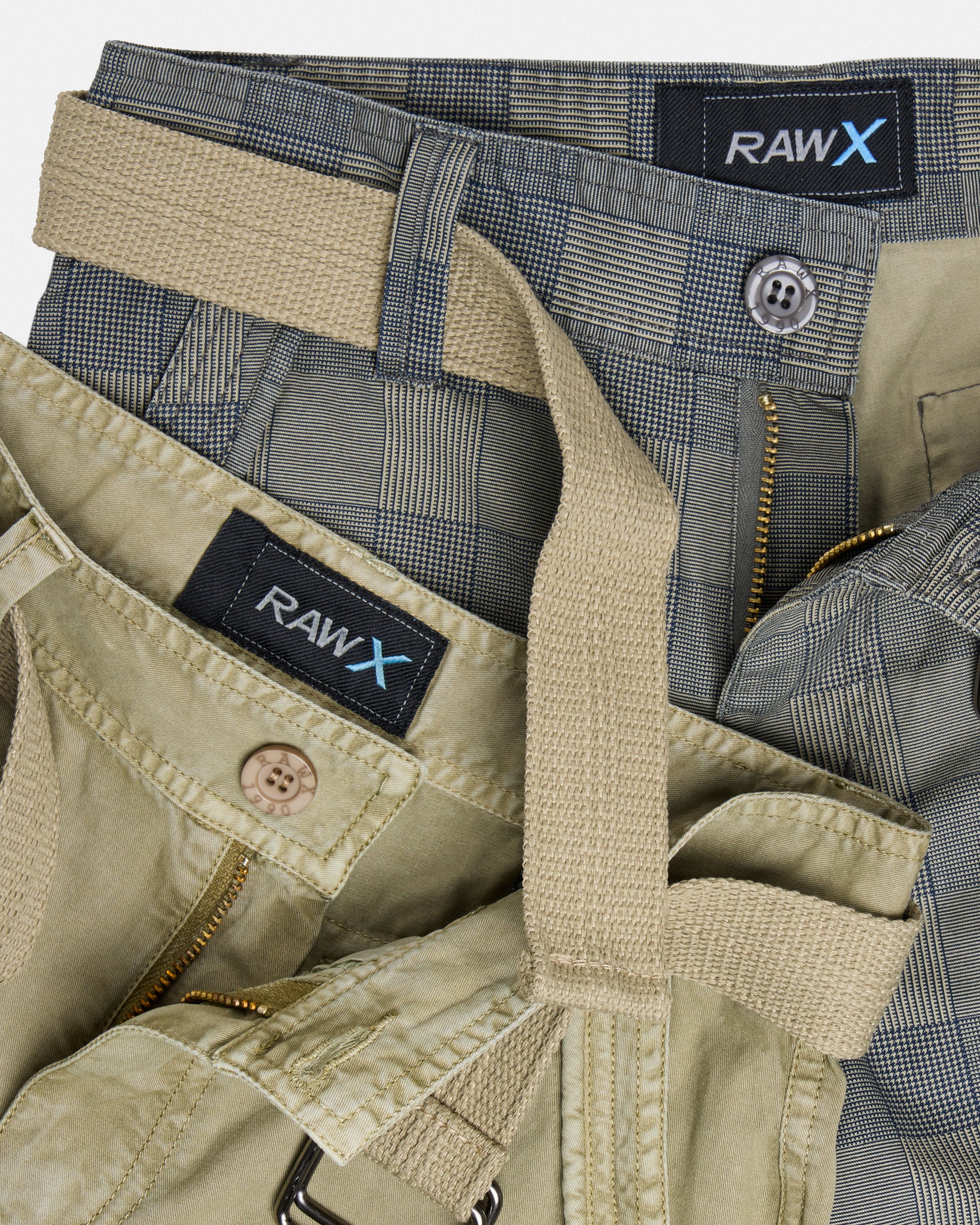 #2PSHB1100913/14 Boy's 2pcs Plaid Combo Belted Cargo Shorts-thumbmail-24