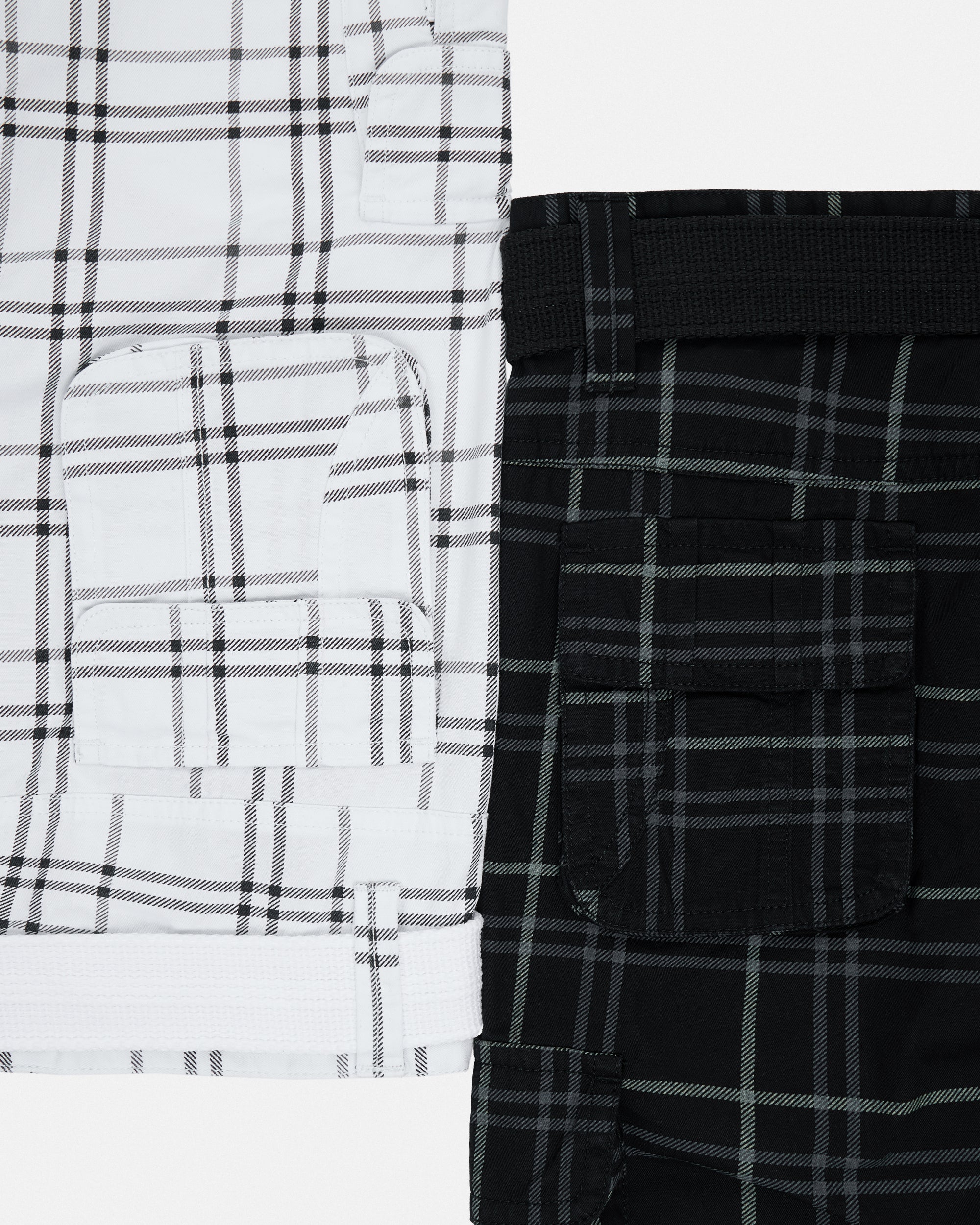 #2PSHB1100913/14 Boy's 2pcs Plaid Combo Belted Cargo Shorts-thumbmail-35