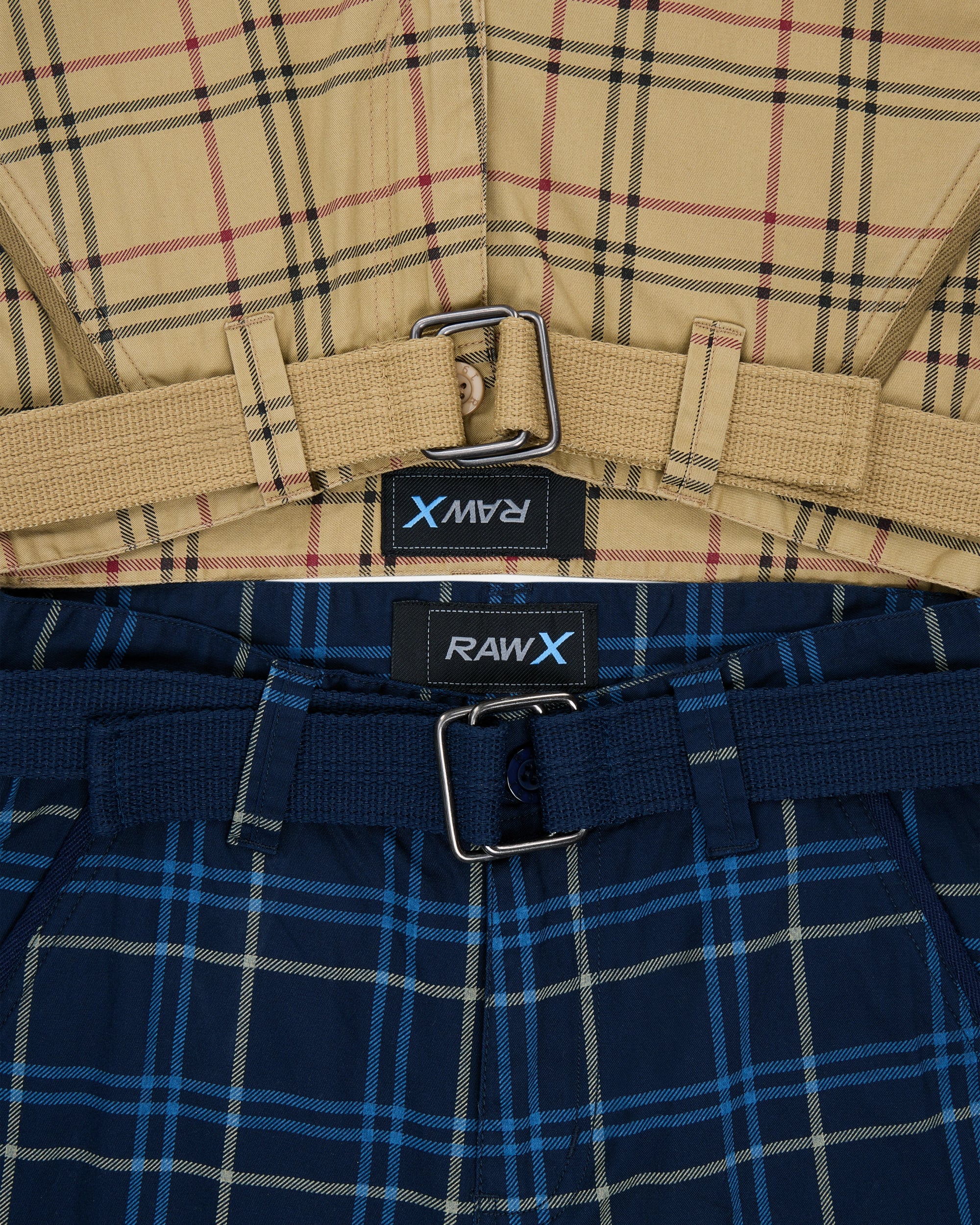 #2PSHB1100913/14 Boy's 2pcs Plaid Combo Belted Cargo Shorts-thumbmail-38