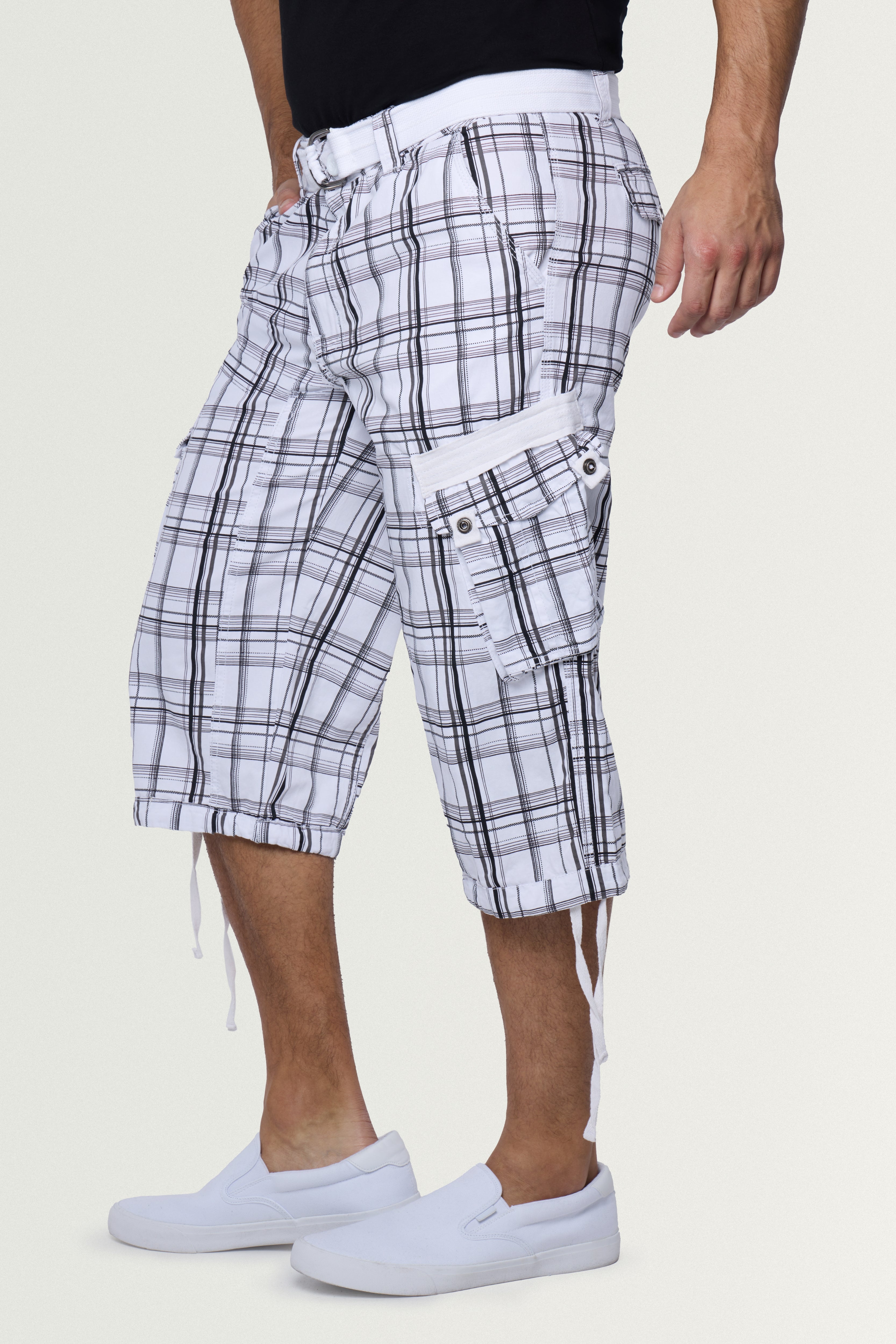 X RAY Mens Belted Long Cargo Shorts With Draw Cord – X-RAY JEANS