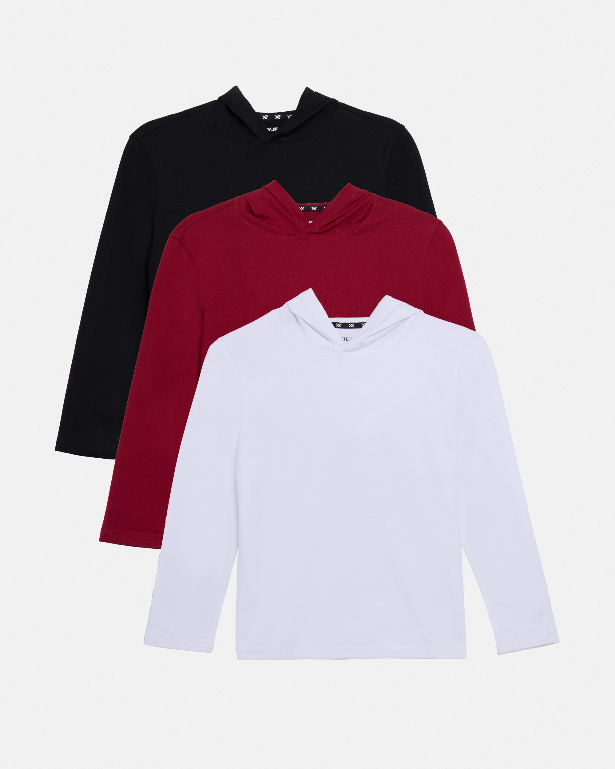 3 Pack Kids And Boys Basic Long Sleeve Hoodie T-Shirts