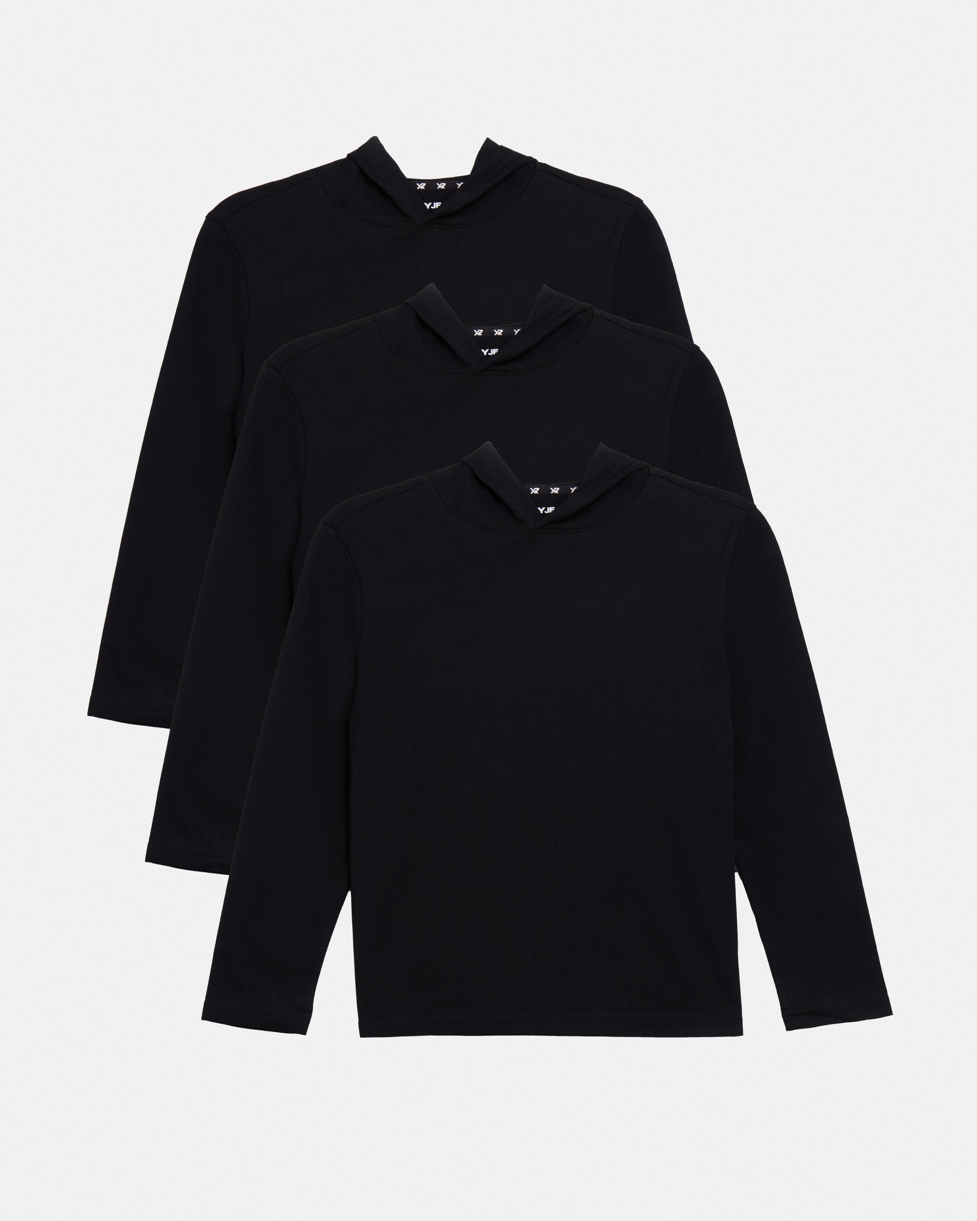 3 Pack Kids And Boys Basic Long Sleeve Hoodie T-Shirts