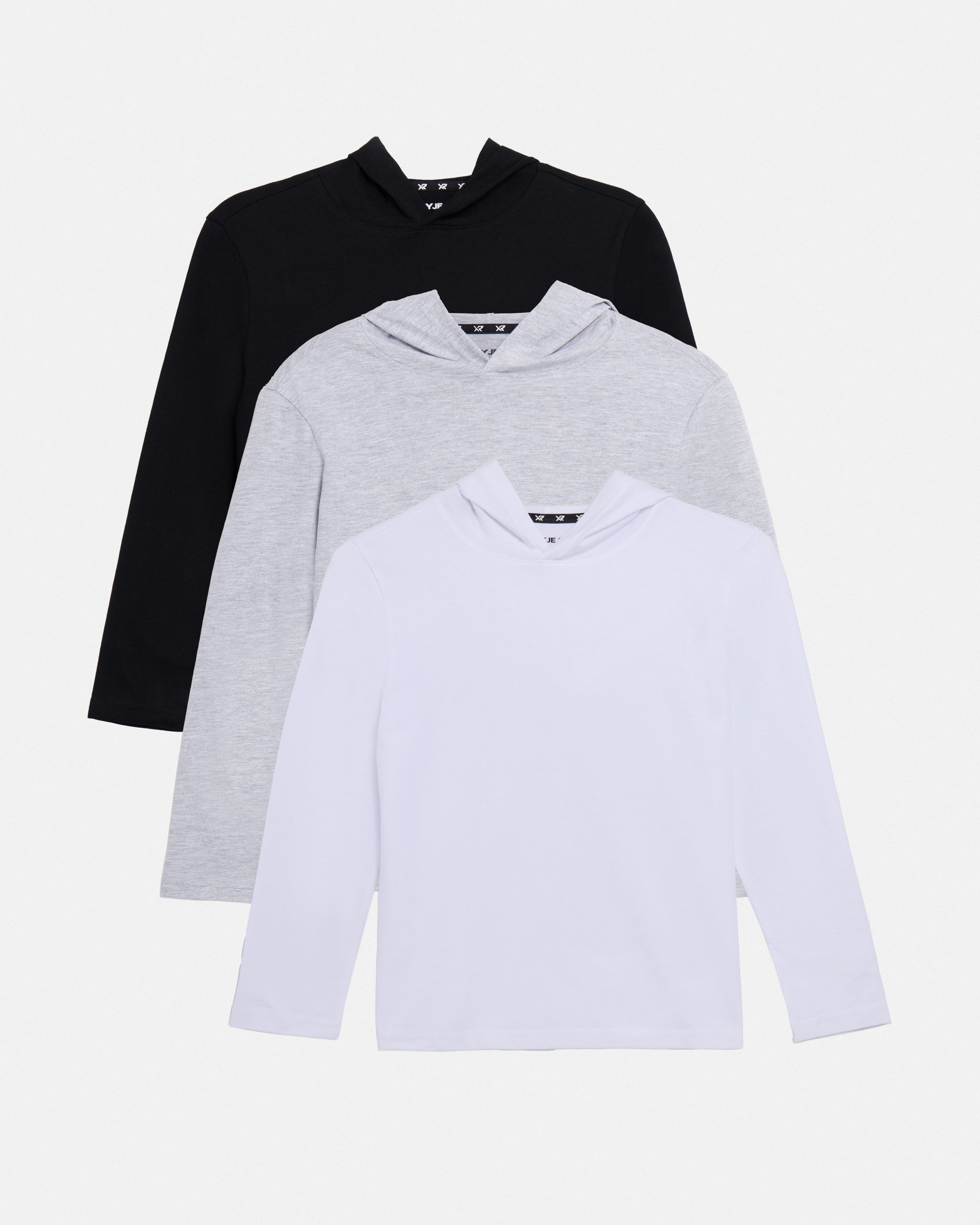 3 Pack Kids And Boys Basic Long Sleeve Hoodie T-Shirts