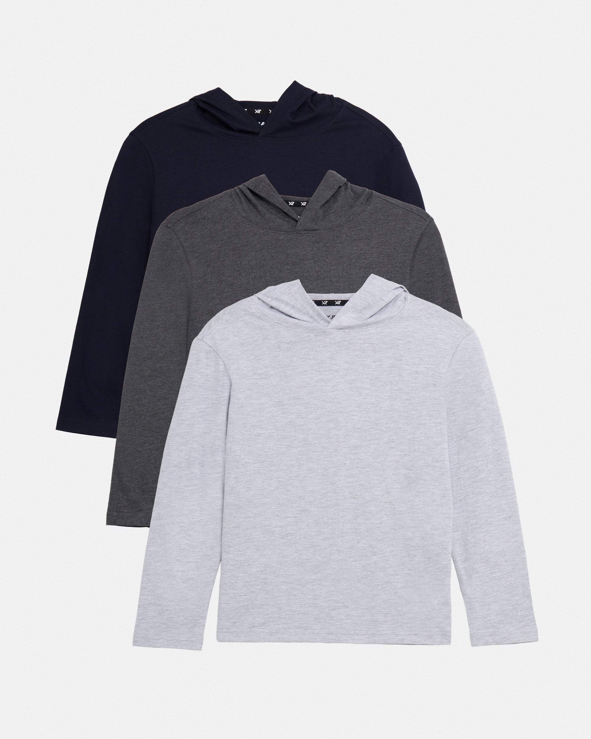 3 Pack Kids And Boys Basic Long Sleeve Hoodie T-Shirts