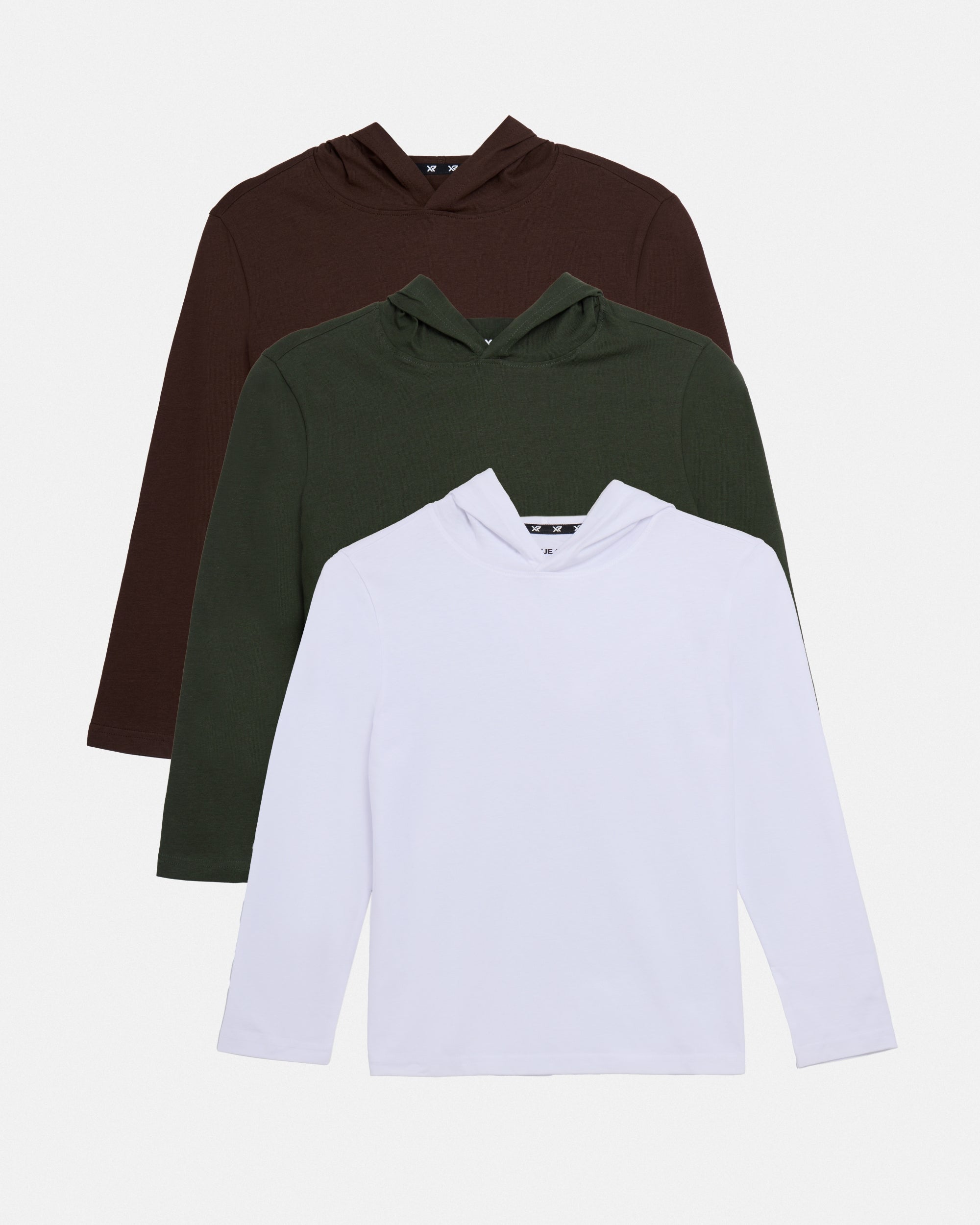 3 Pack Kids And Boys Basic Long Sleeve Hoodie T-Shirts