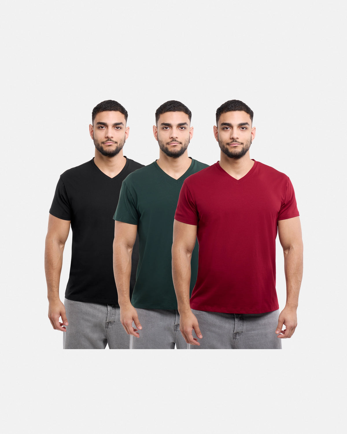 #3PTSM2102414 The Classic Comfort V-Neck Tee (3 Pack)-thumbmail-1