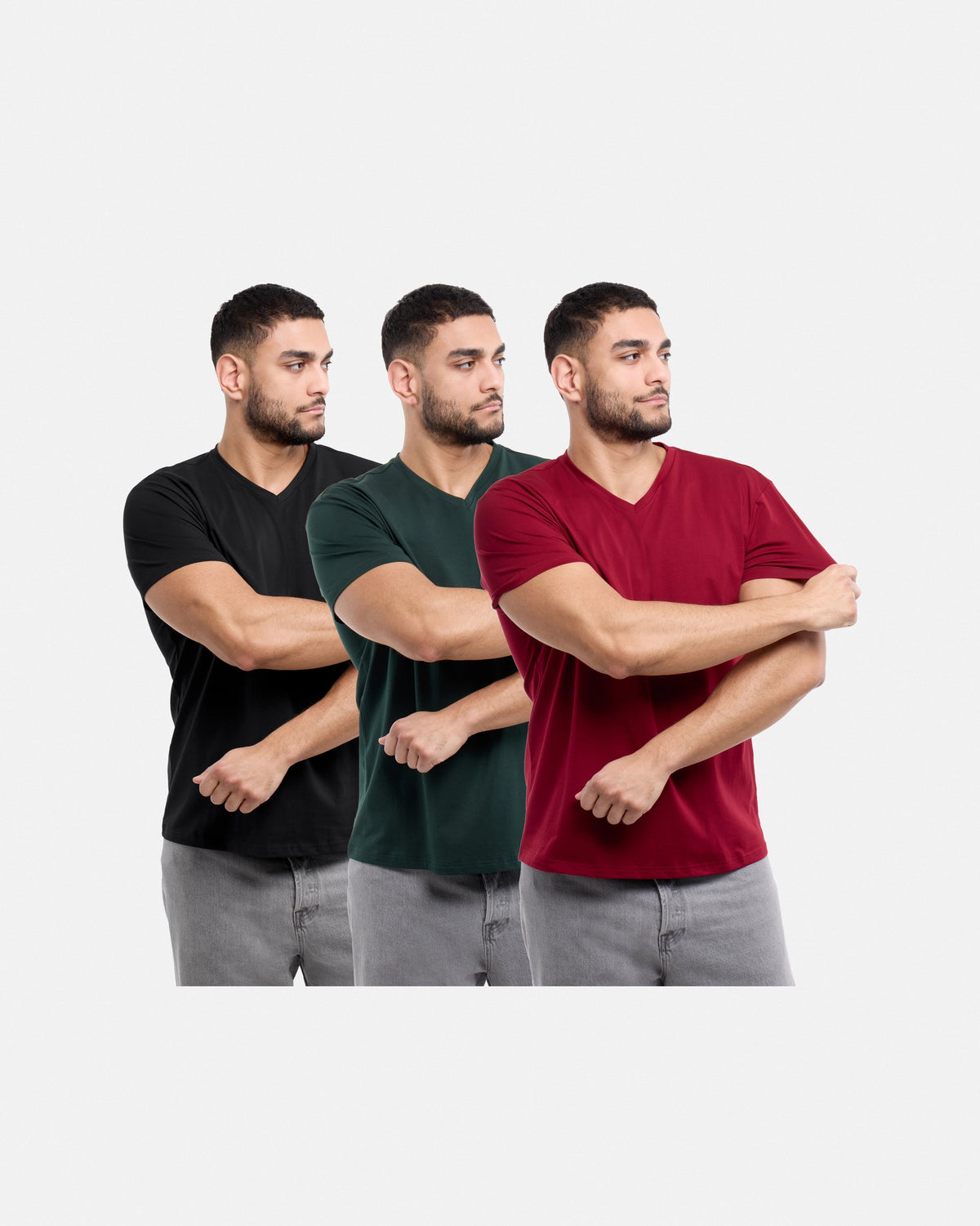 #3PTSM2102414 The Classic Comfort V-Neck Tee (3 Pack)-thumbmail-3