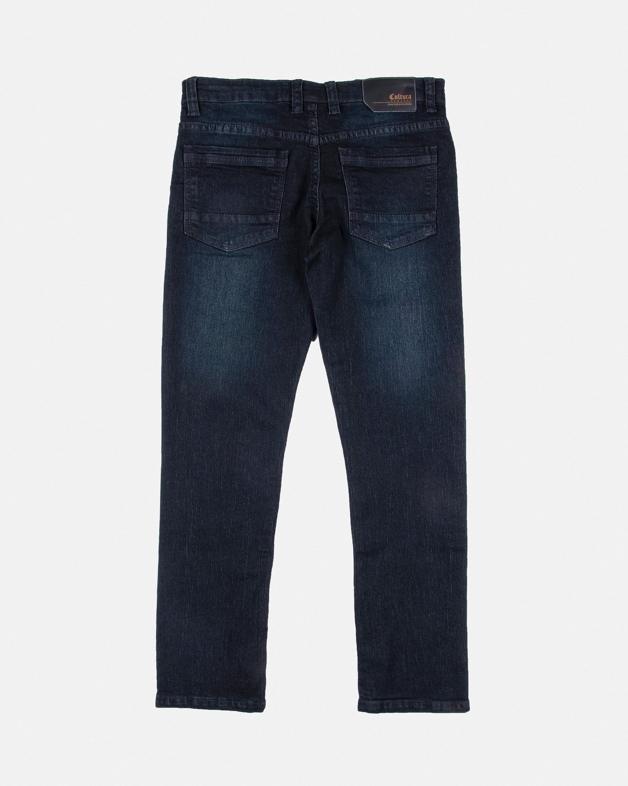 CULTURA Boy's Slim Fit Washed Denim Pants