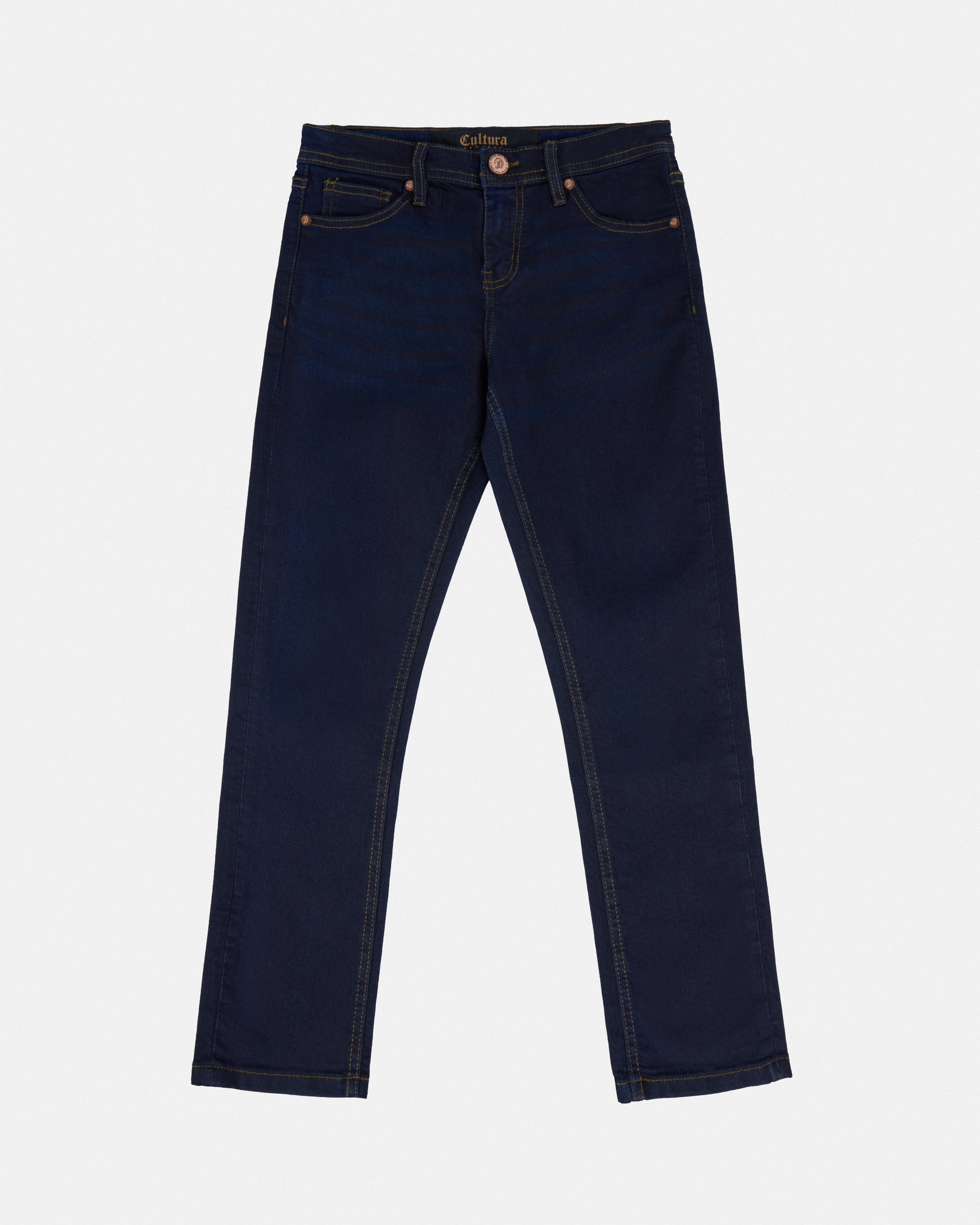 CULTURA Boy's Slim Fit Washed Accent Stitch Denim Pants