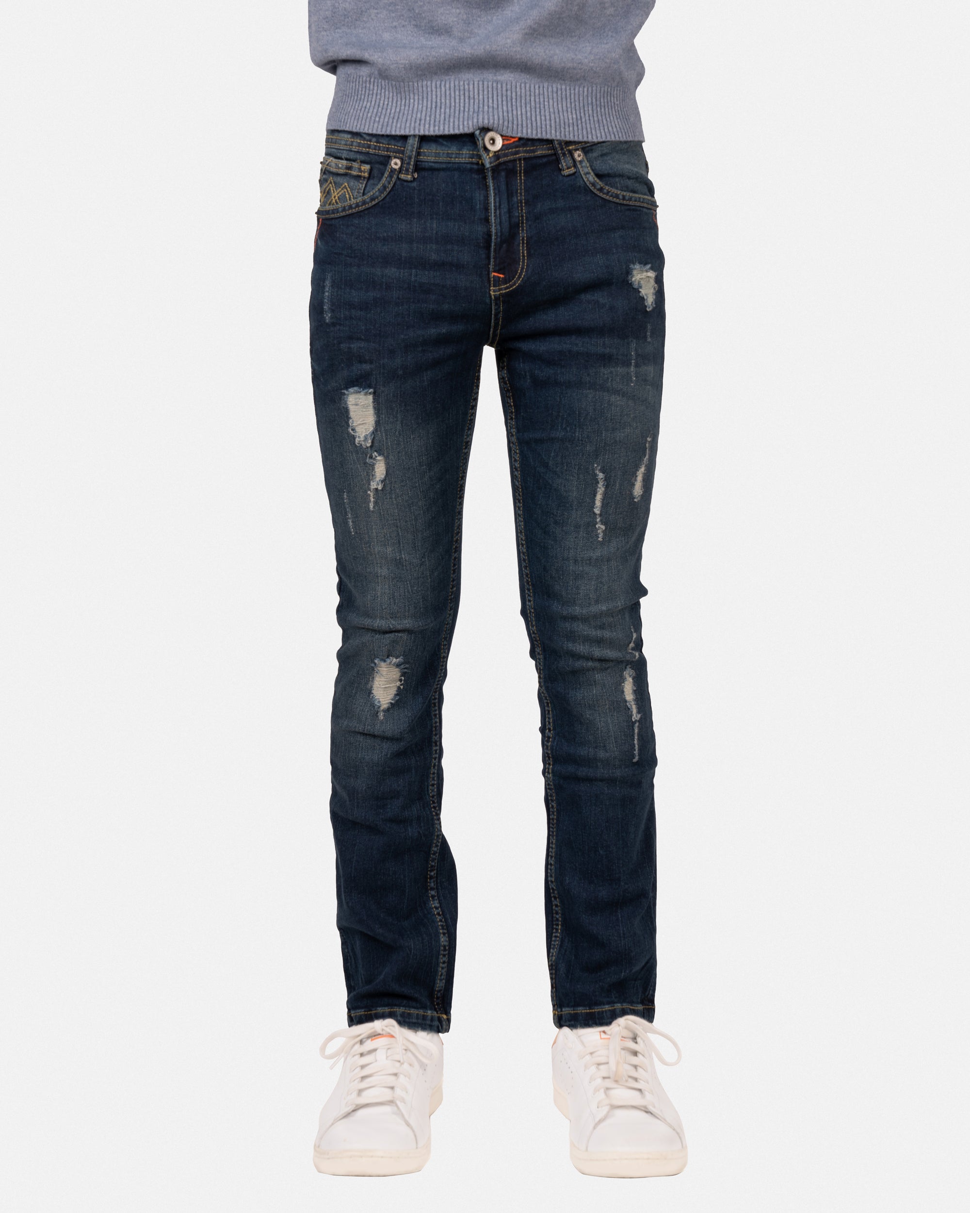 RAW X Boy's Skinny Fit Rip & Repair Denim Pants