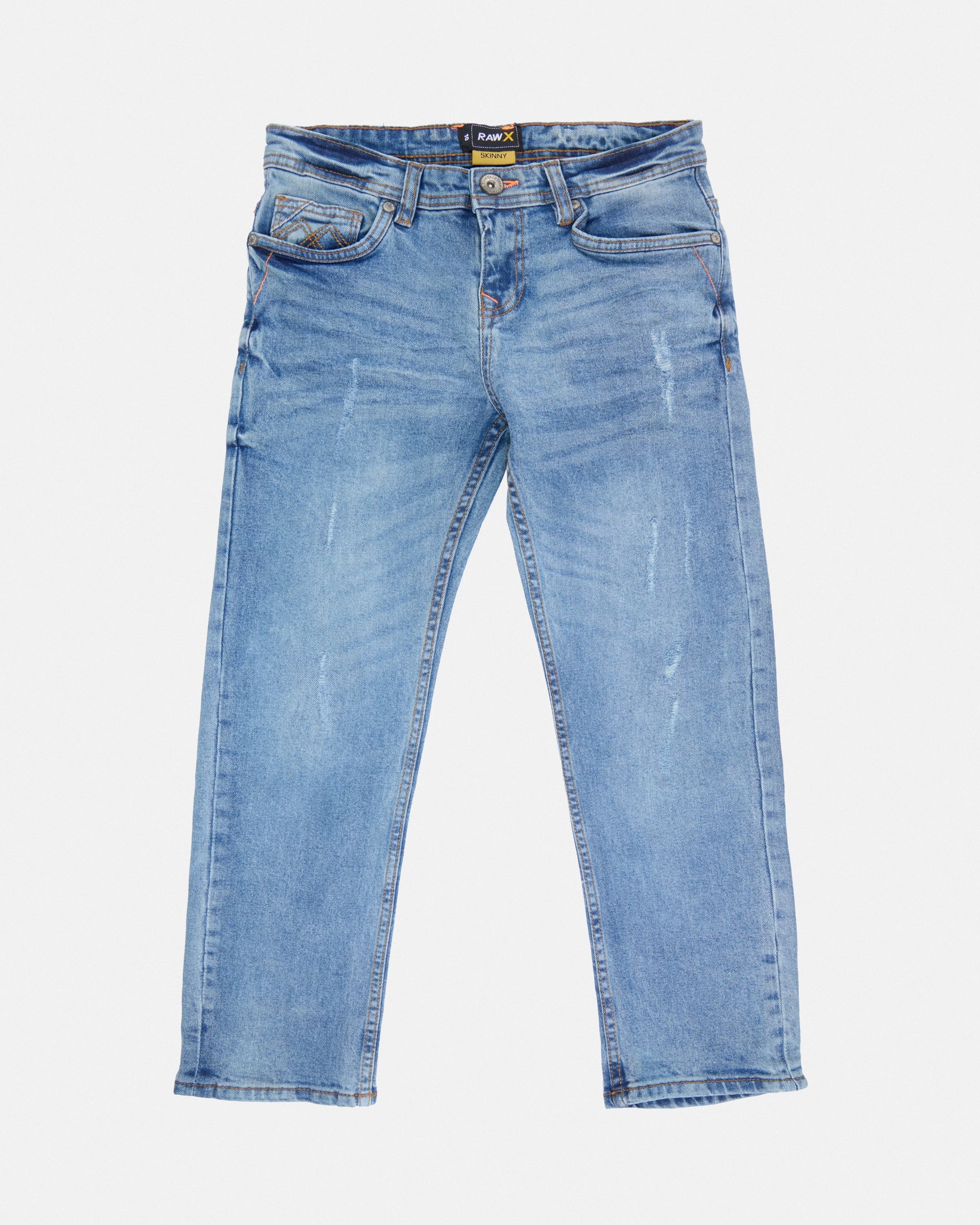 RAW X Boy's Skinny Fit Rip & Repair Denim Pants