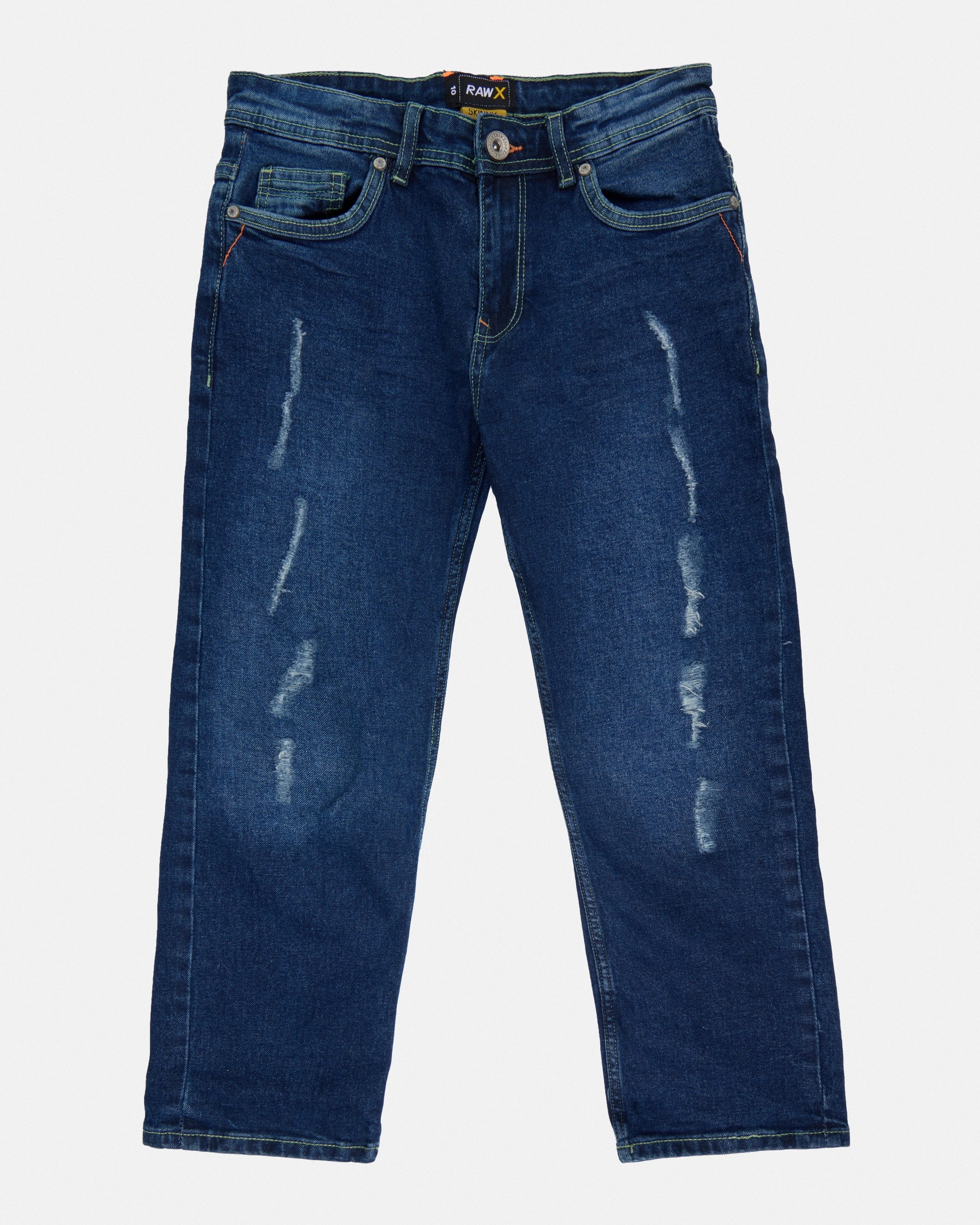 RAW X Boy's Skinny Fit Rip & Repair Denim Pants