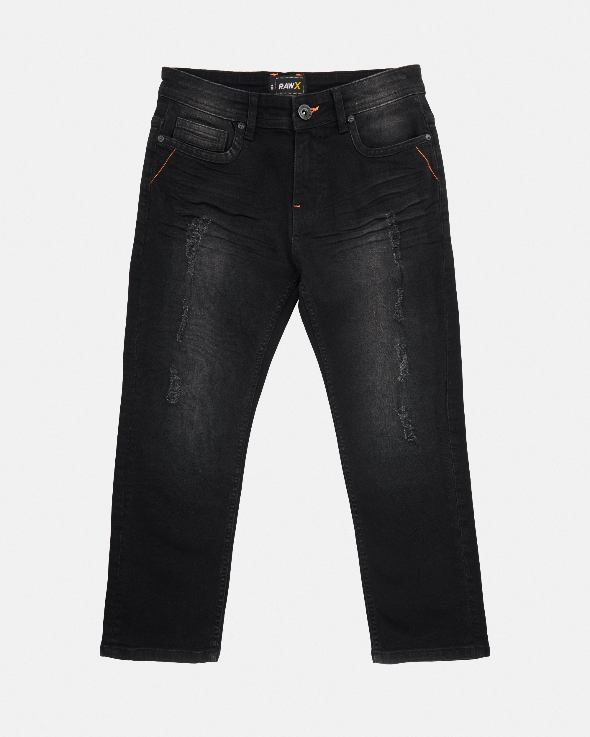 RAW X Boy's Skinny Fit Rip & Repair Denim Pants