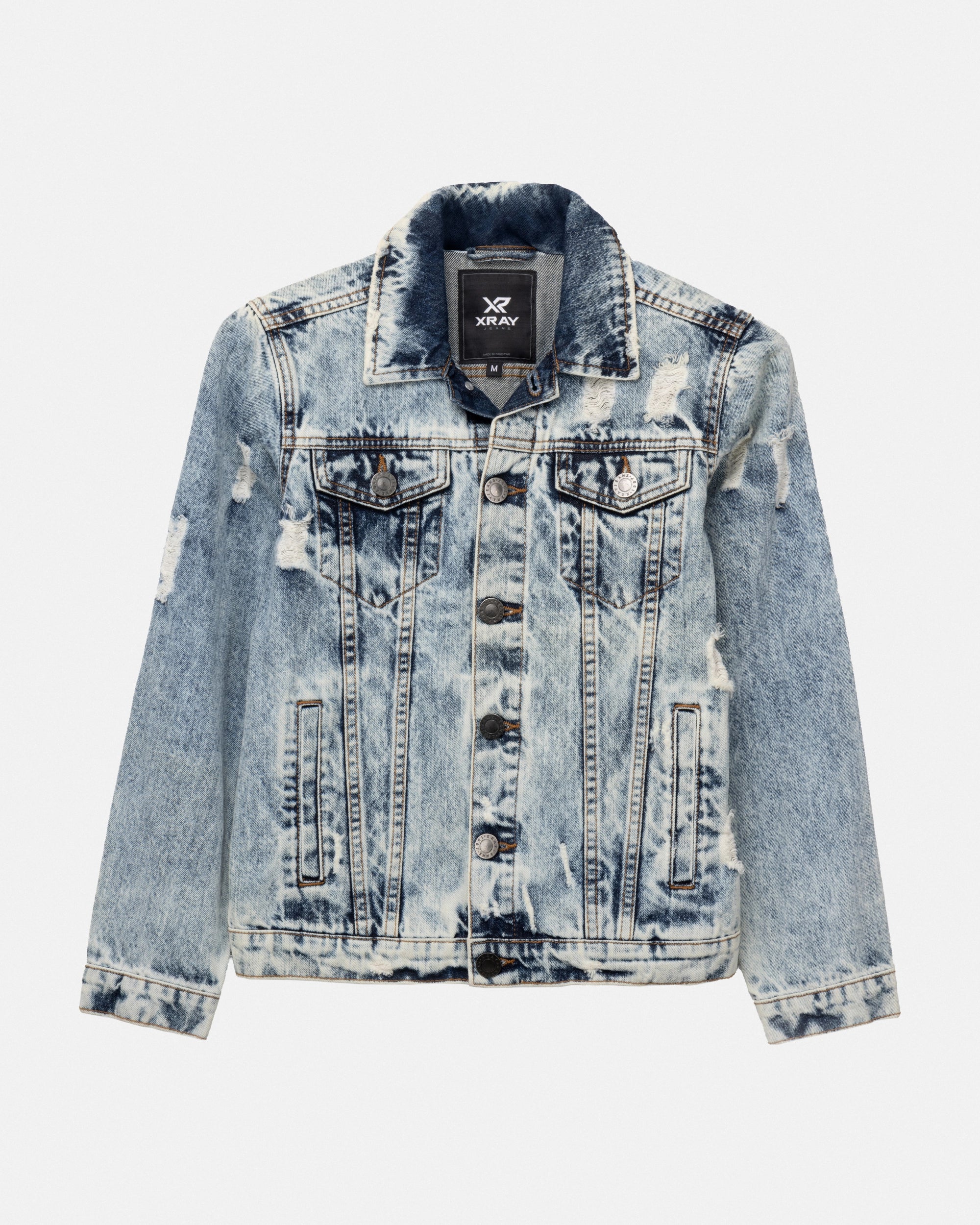 X RAY Boy's Distressed Rip & Repair Denim Jackets