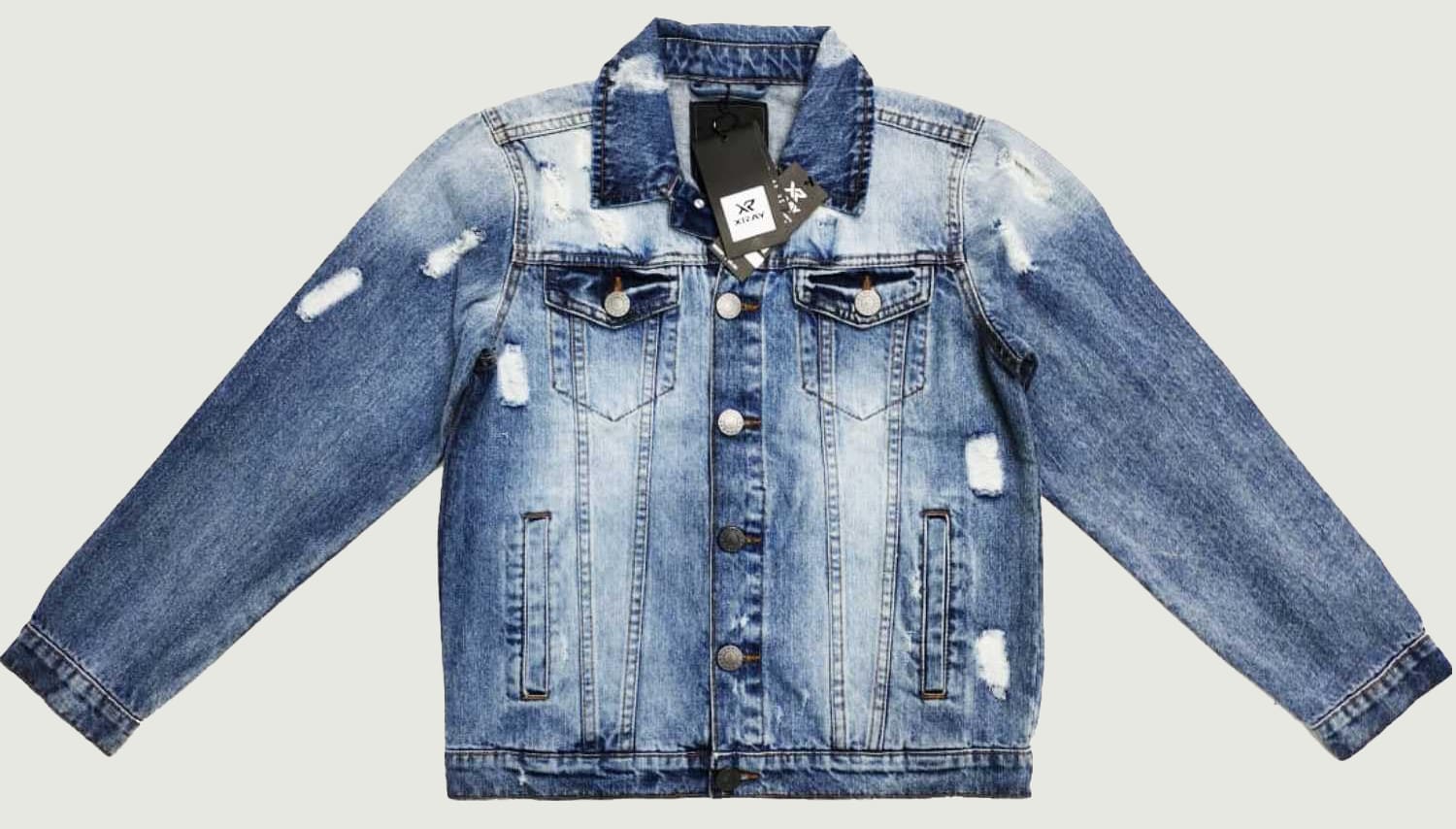 X RAY Boy's Distressed Rip & Repair Denim Jackets