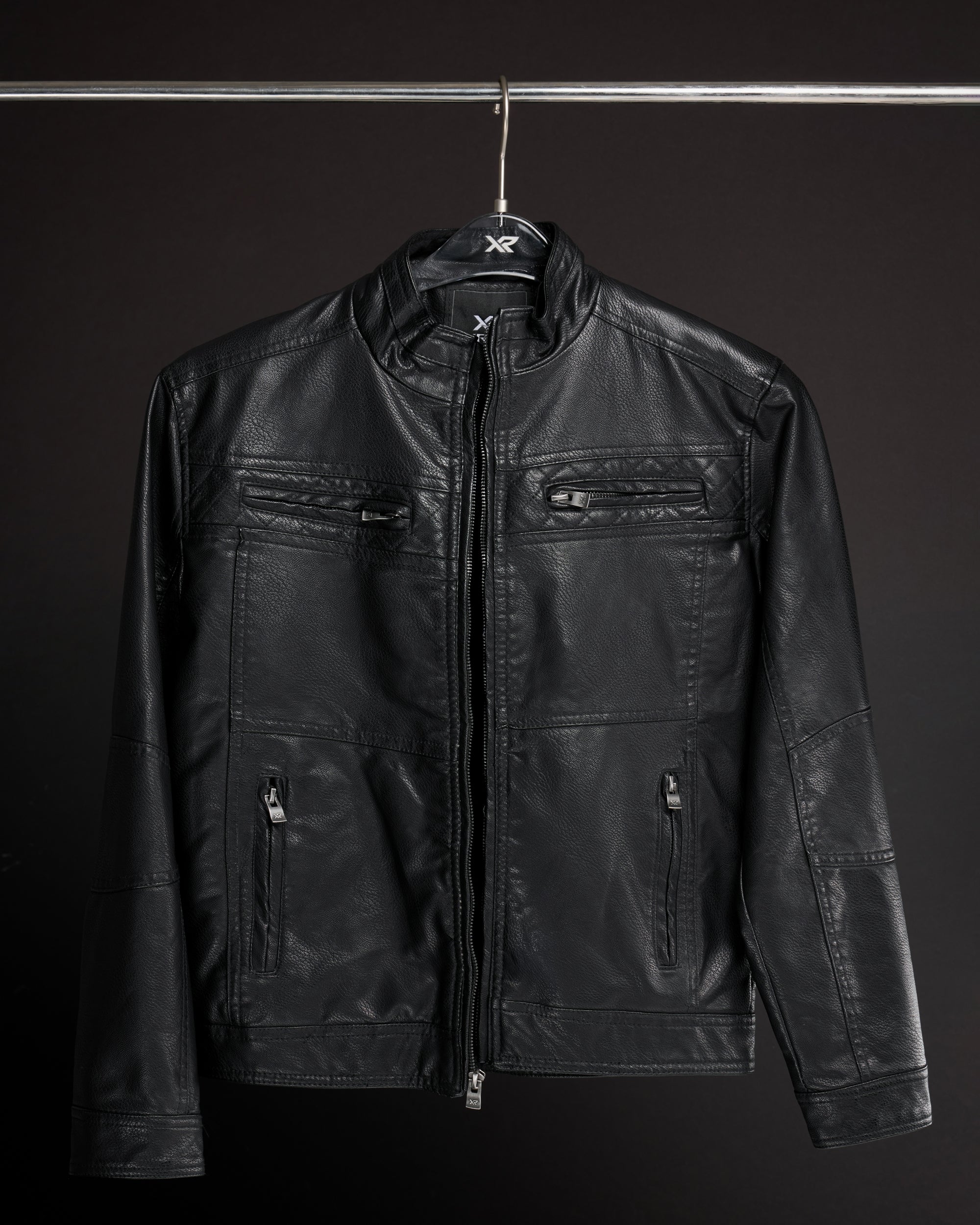 X RAY Boy's Stand Up Collar Motorcycle PU Leather Jacket with Sherpa Lining