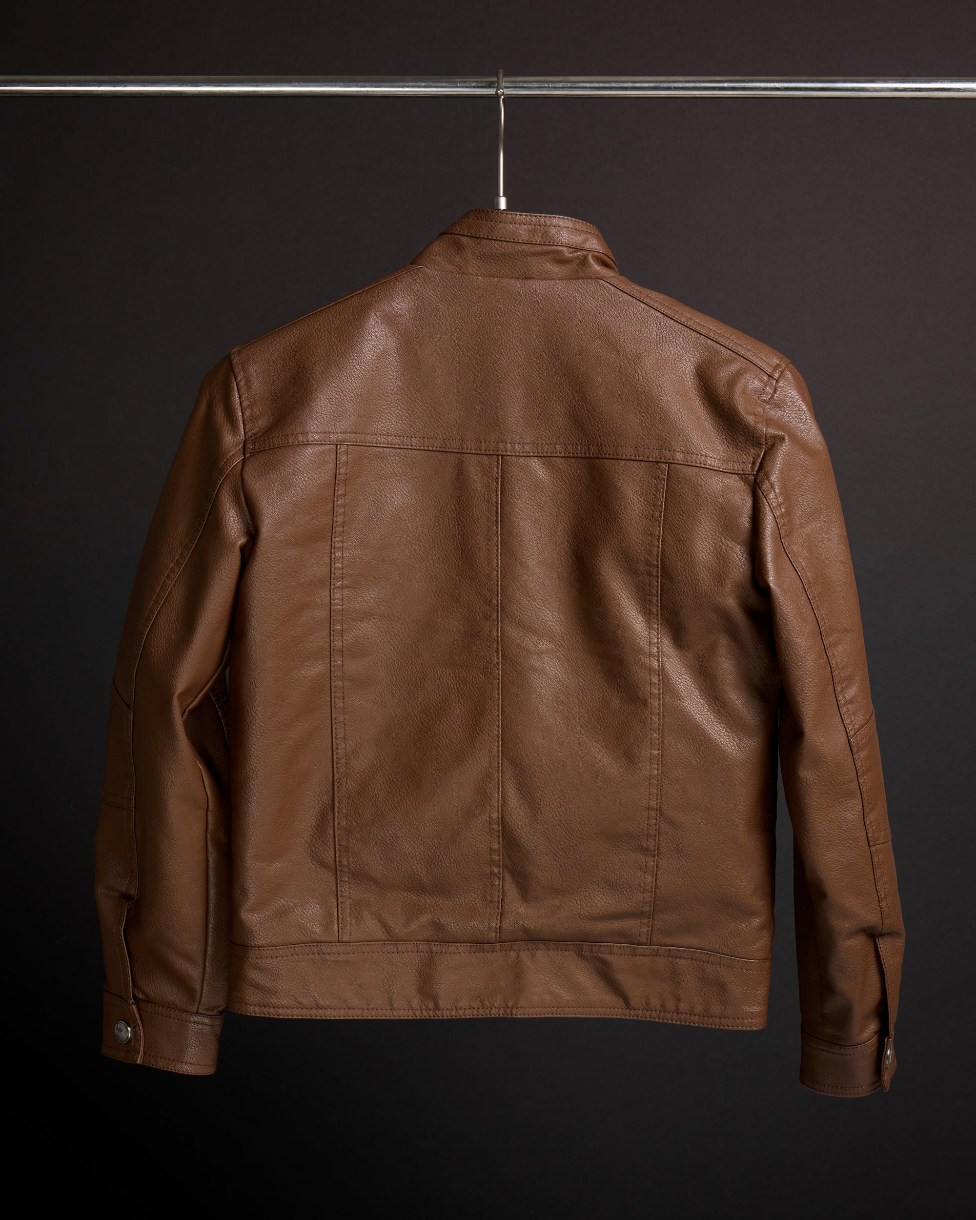 X RAY Boy's Stand Up Collar Motorcycle PU Leather Jacket with