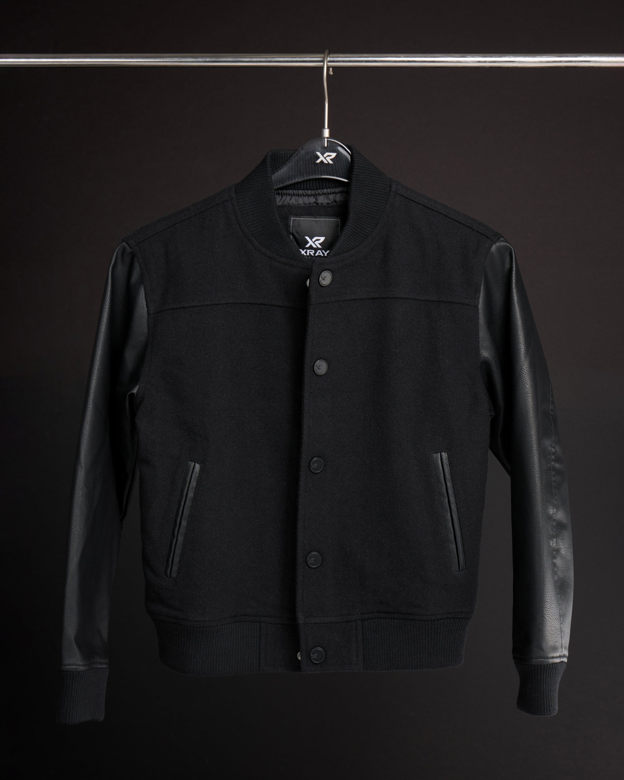 X RAY Boy's Wool Varsity Bomber Jacket With Grainy PU Sleevees