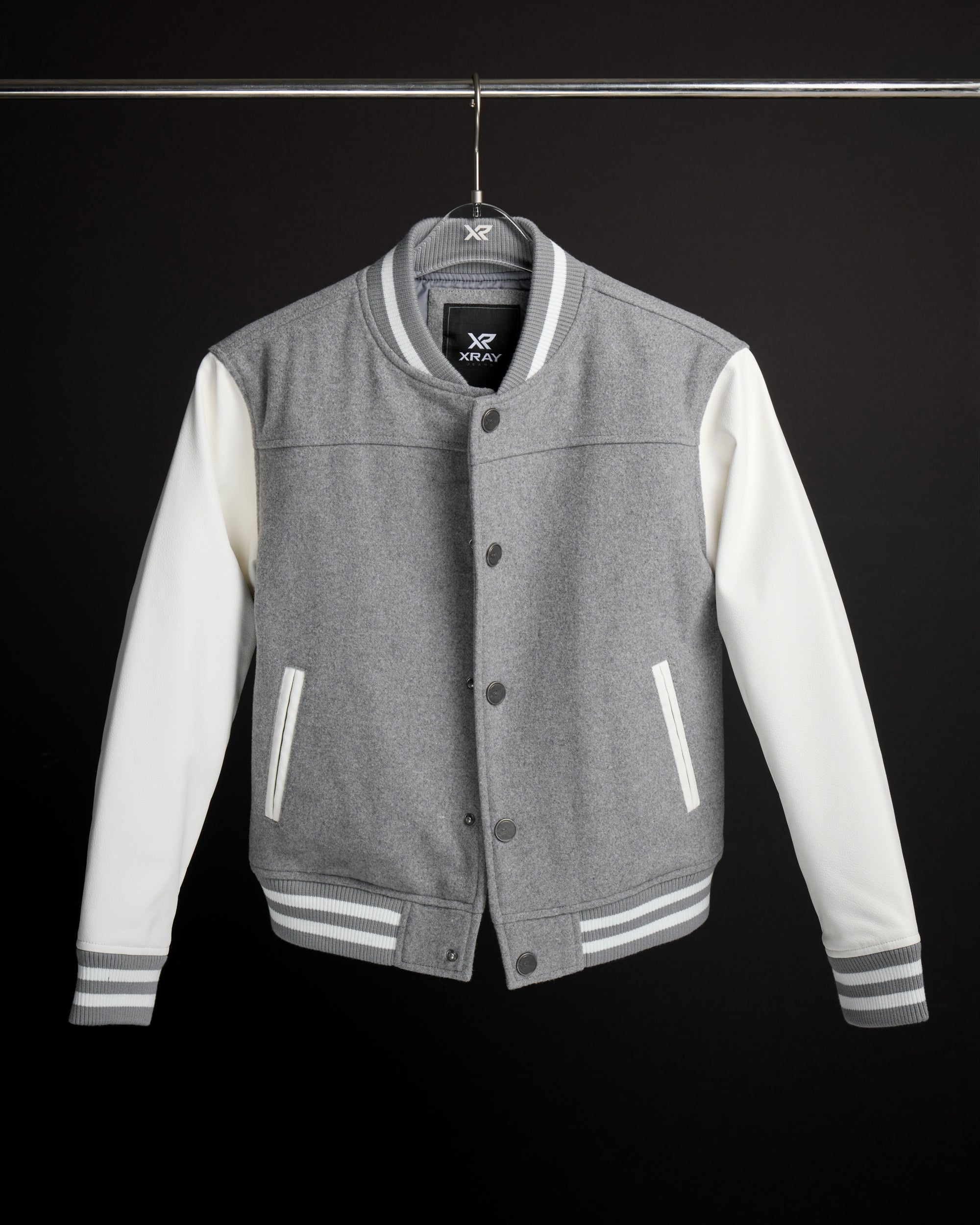X RAY Boy's Wool Varsity Bomber Jacket With Grainy PU Sleevees