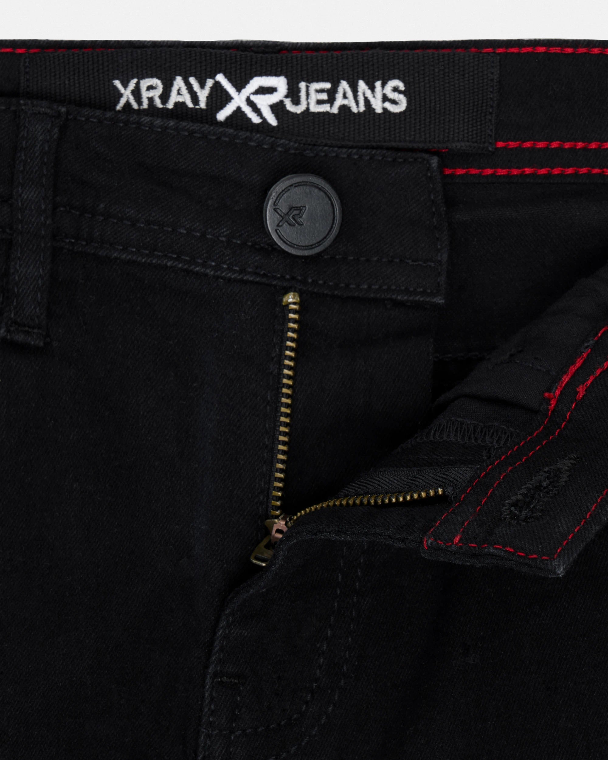 X RAY Boy's Slim Fit Jeans With Rips & Repair-thumbmail-4
