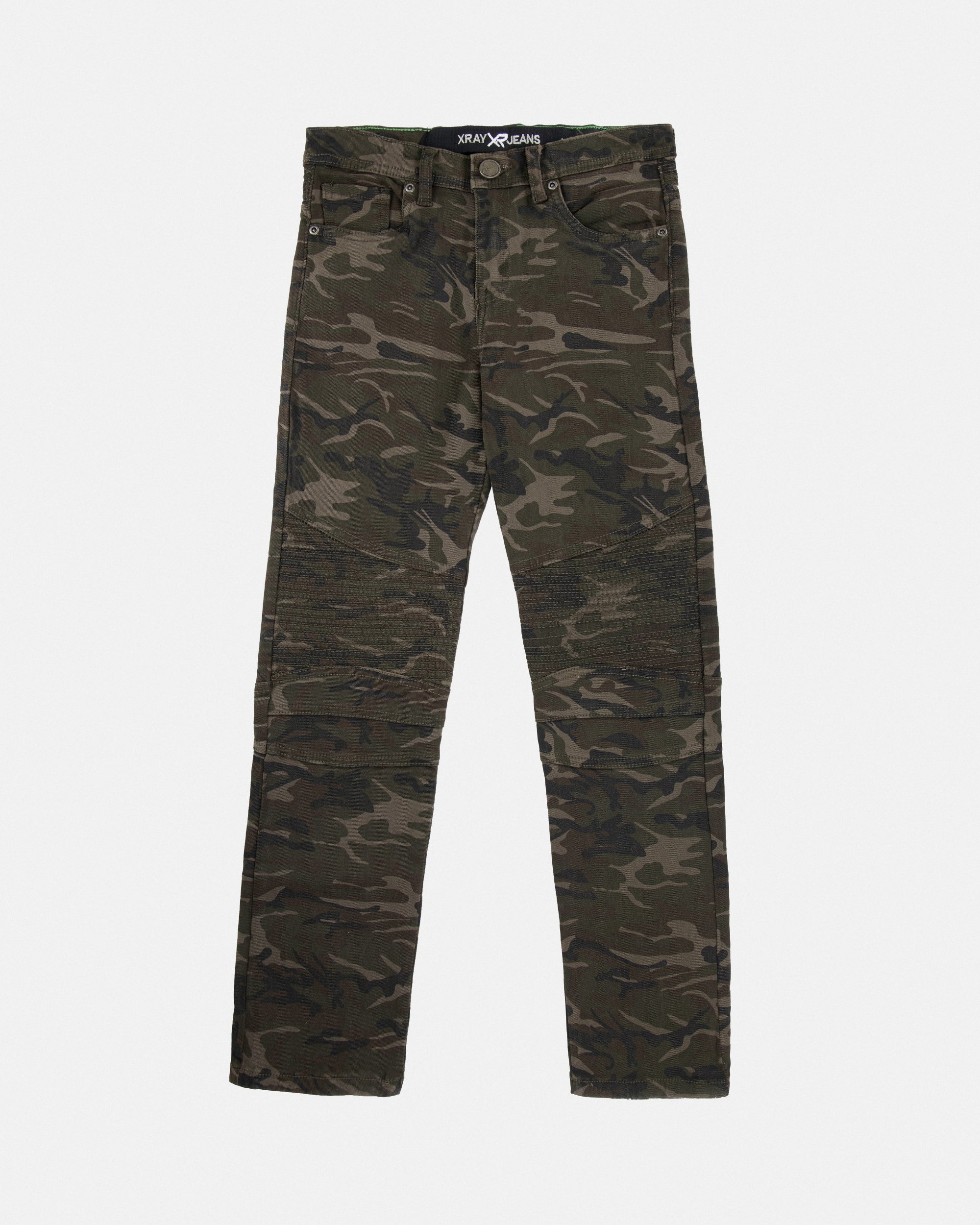 X RAY Boy's Slim Fit Pants Skinny Biker Moto Fashion Jeans Camo