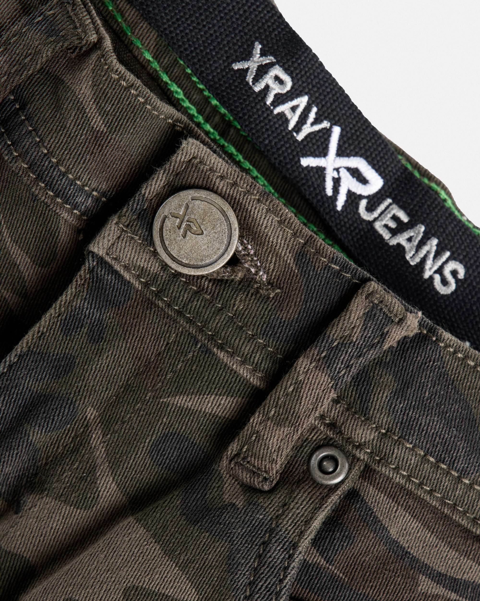 BXP-96107 Boy's Slim Fit Biker Moto Camo Jeans, Size 4-20 – X-RAY