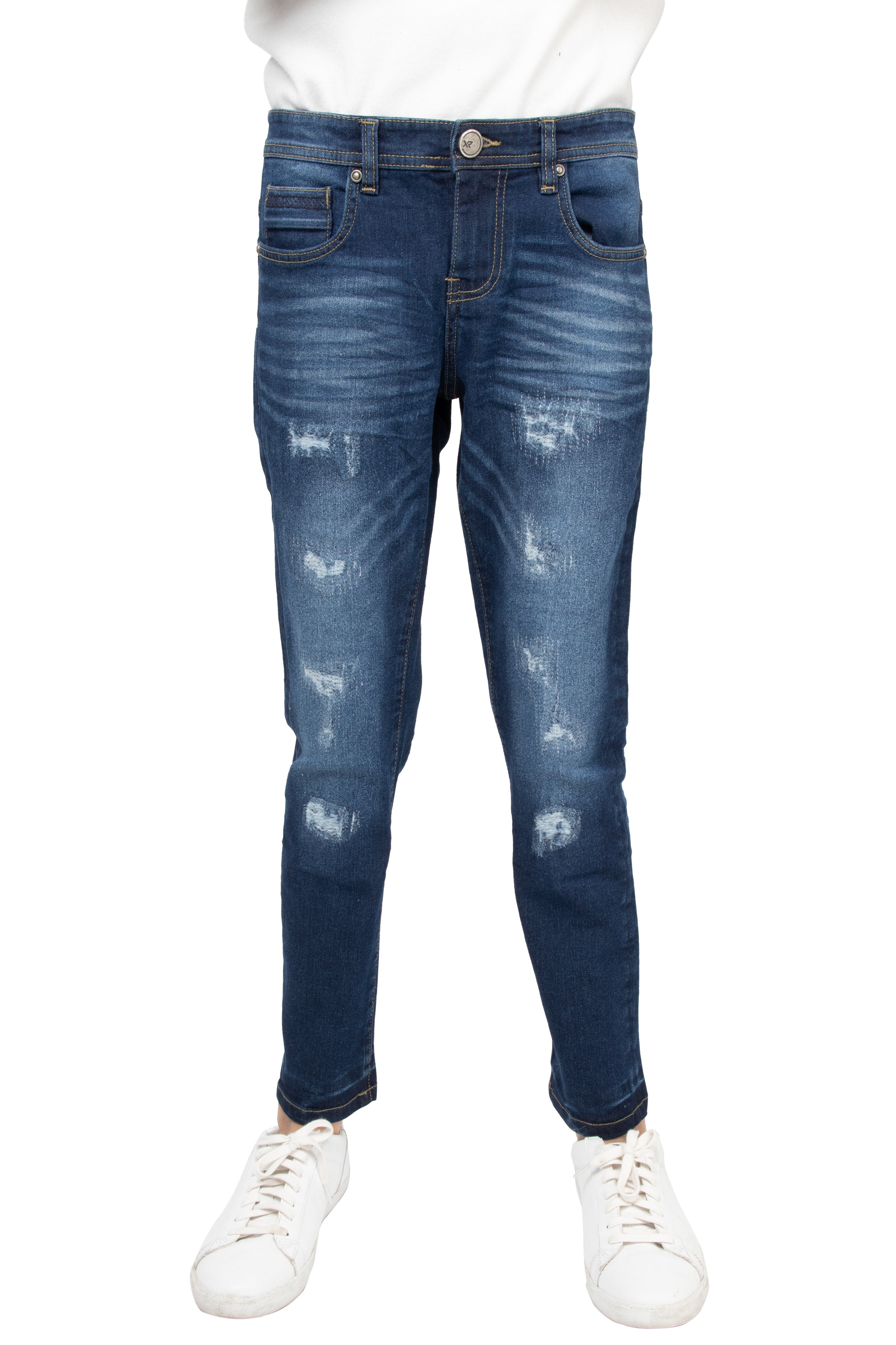 XRay Jeans Little Boys Slim Fit Distressed Ripped & Stitched Jean