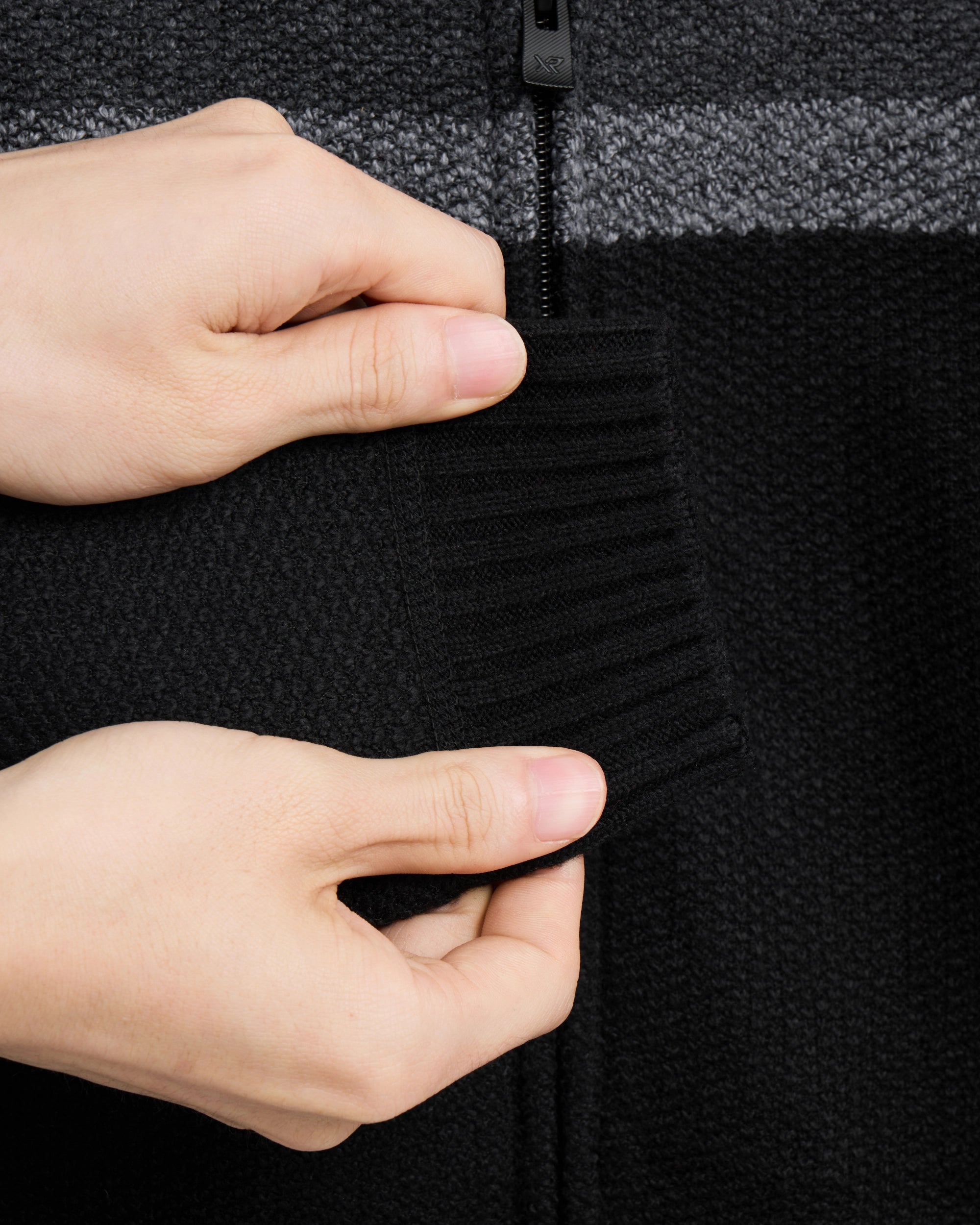 X RAY Boy's Full Zip Hooded Sweater With Stripes And Sherpa Lining-thumbmail-5