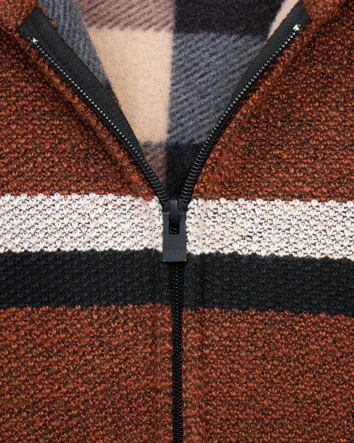 X RAY Boy's Full Zip Hooded Sweater With Stripes And Sherpa Lining-thumbmail-22