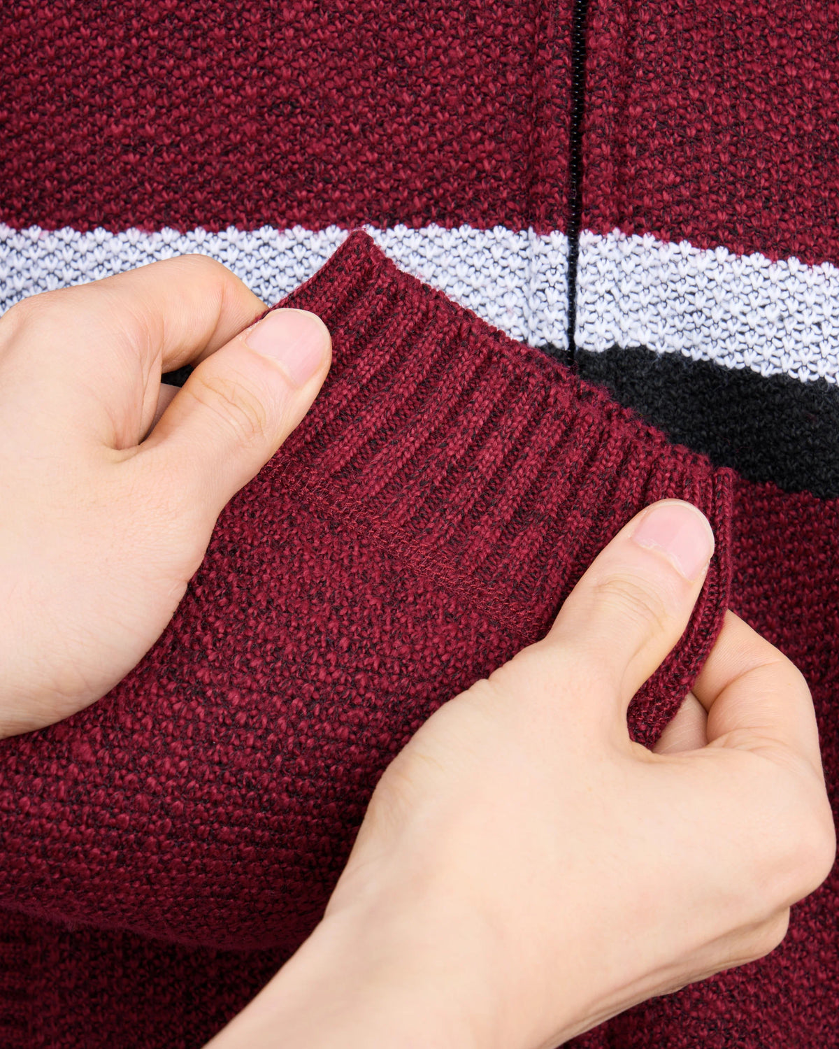 X RAY Boy's Full Zip Hooded Sweater With Stripes And Sherpa Lining-thumbmail-32