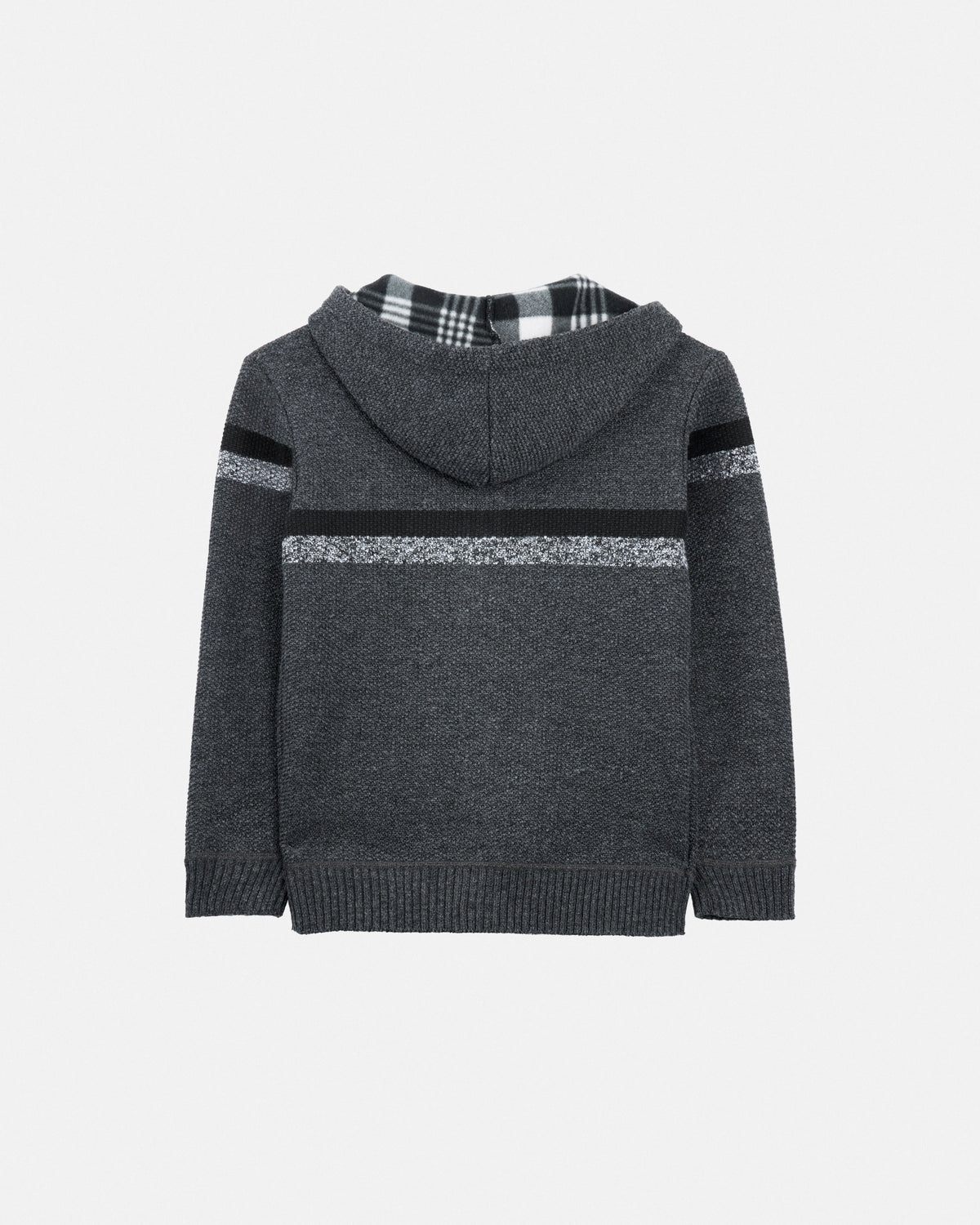 X RAY Boy's Full Zip Hooded Sweater With Stripes And Sherpa Lining-thumbmail-34