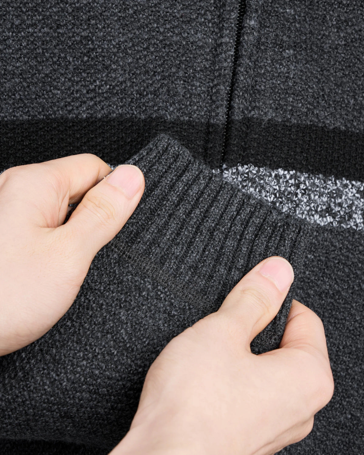 X RAY Boy's Full Zip Hooded Sweater With Stripes And Sherpa Lining-thumbmail-37